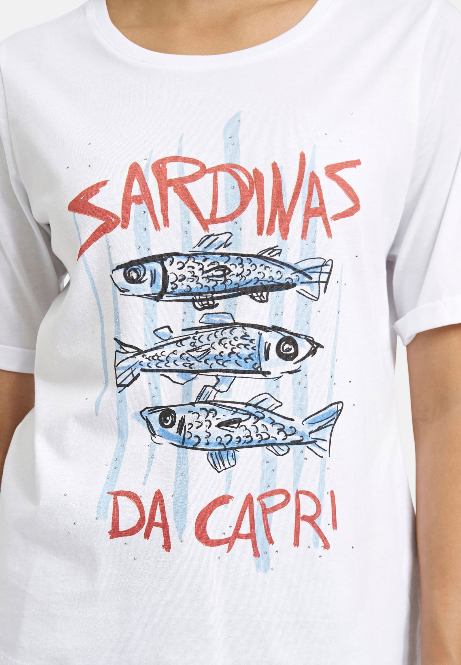 Milano |  roundneck t-shirt w/ AW 1/4 sleeve | XL | white