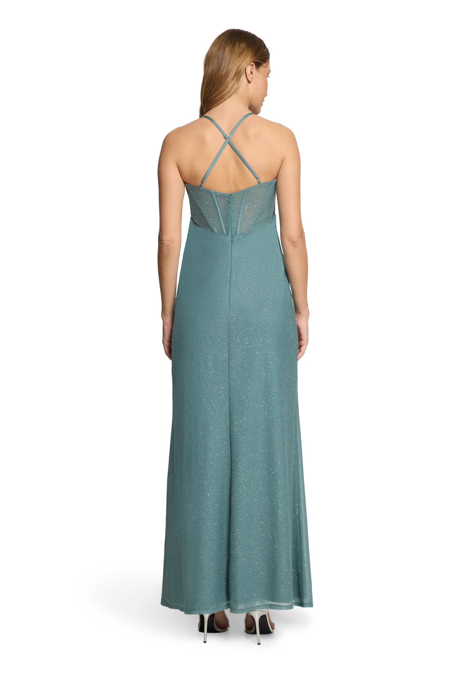 Kleid Lang ohne Arm, Petrol/Grey #4