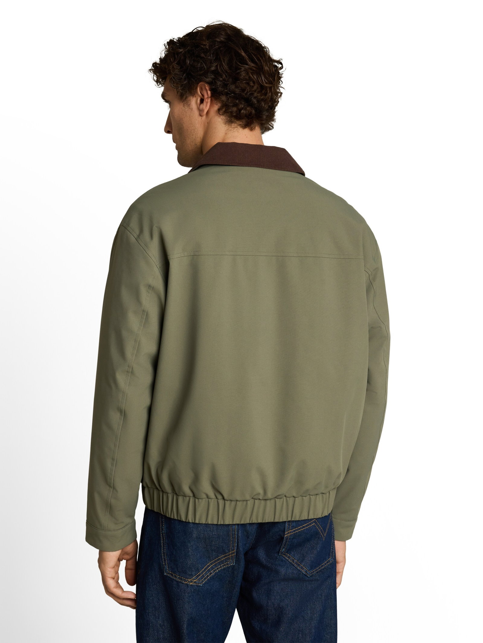 blouson with corduroy collar, urban olive green #4
