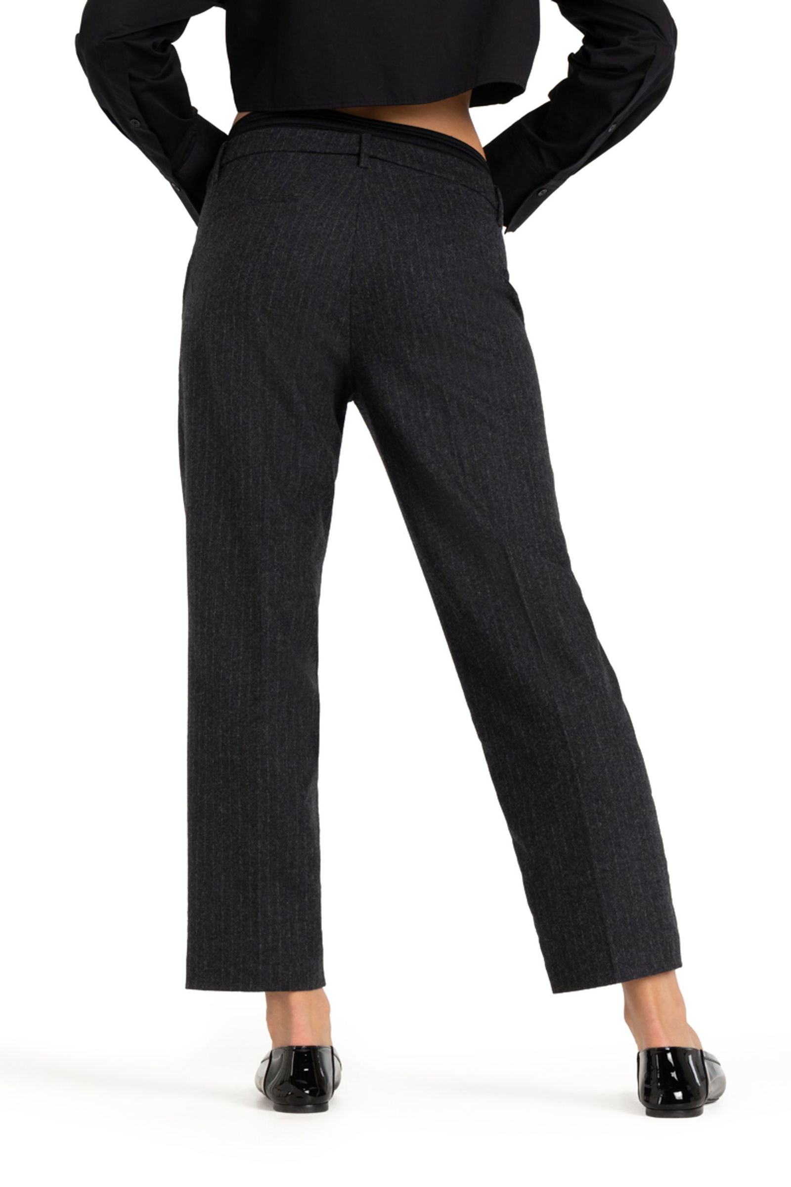  | Karen, grey fuzzy pinstripe | 38/28