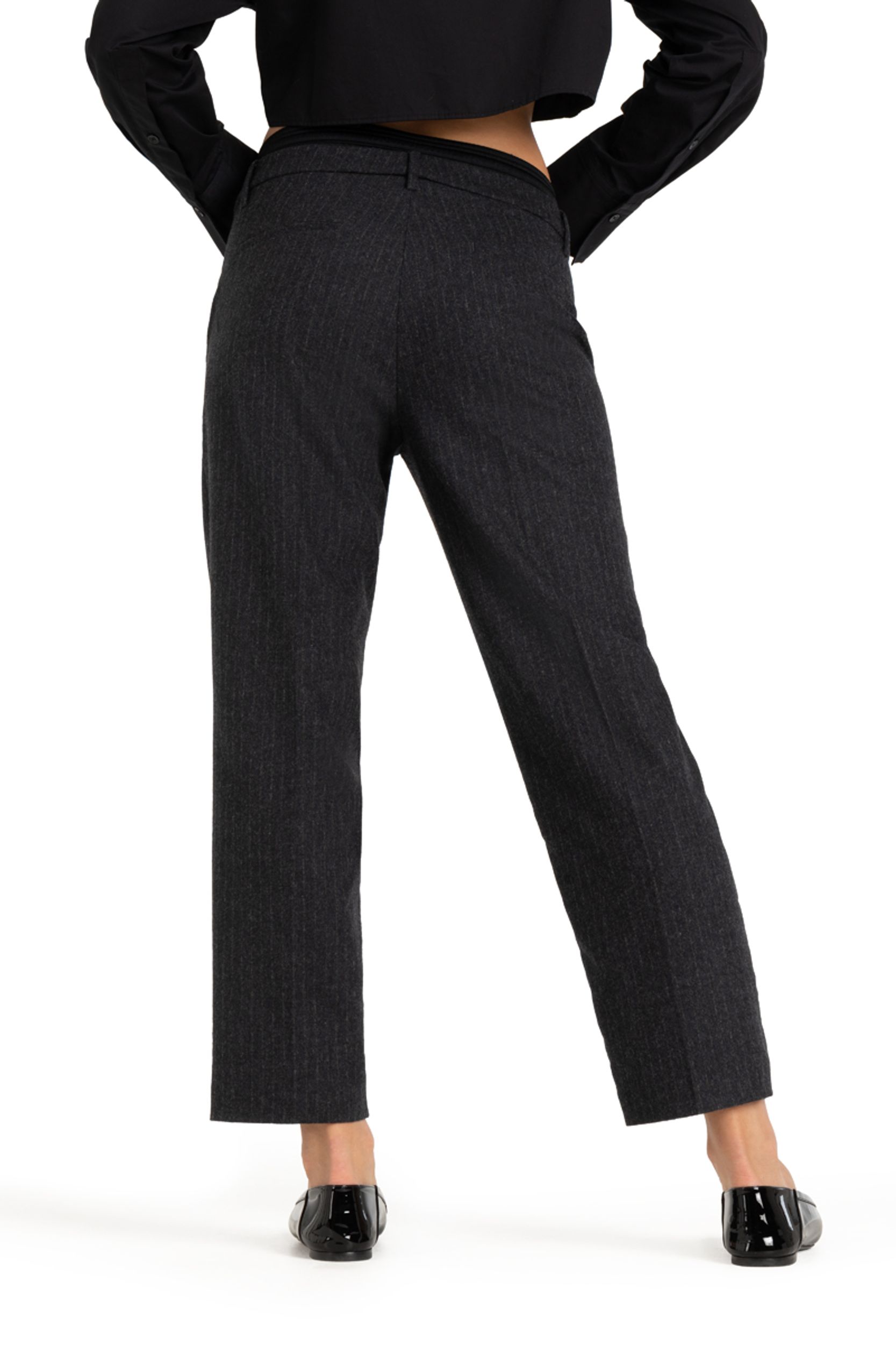  |  Karen, grey fuzzy pinstripe | 38/28