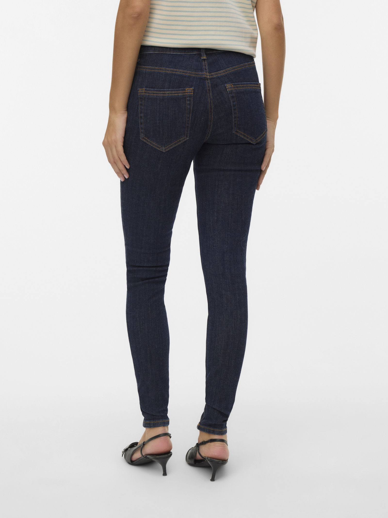 VMFLASH MR SKINNY JEANS LI3190 NOOS, Dark Blue Denim/RINSE #4