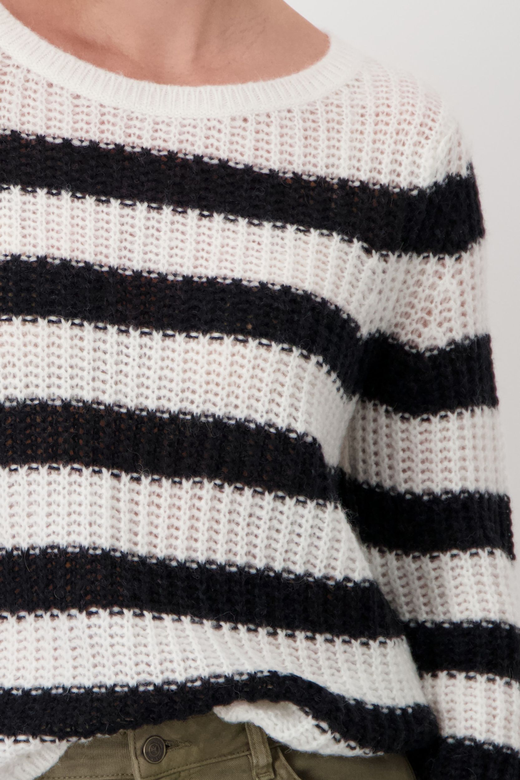 Monari Pullover | off-white gemustert | 36 | NEW-810868