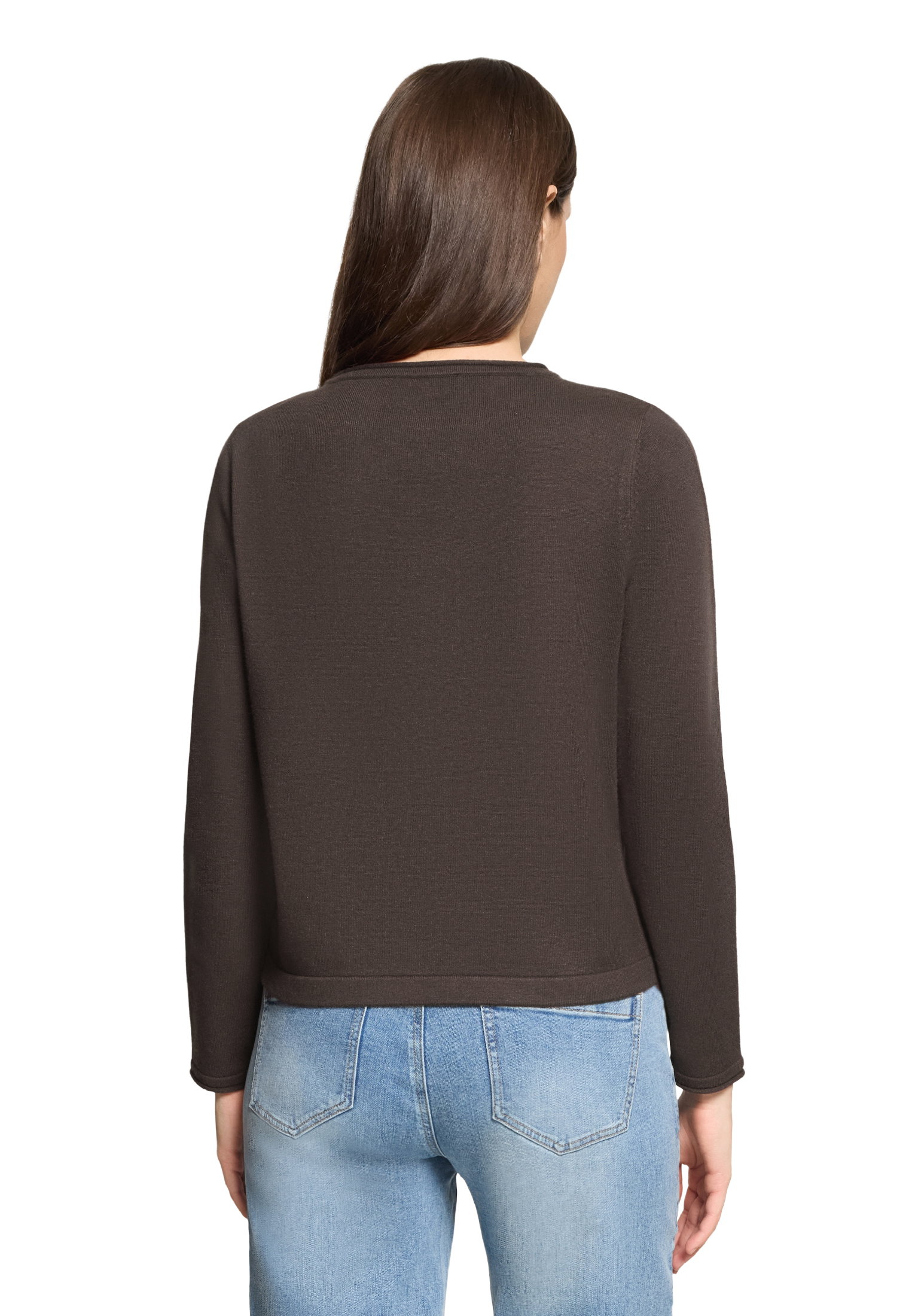 Strickpullover Kurz 1/1 Arm, Black Coffee #4