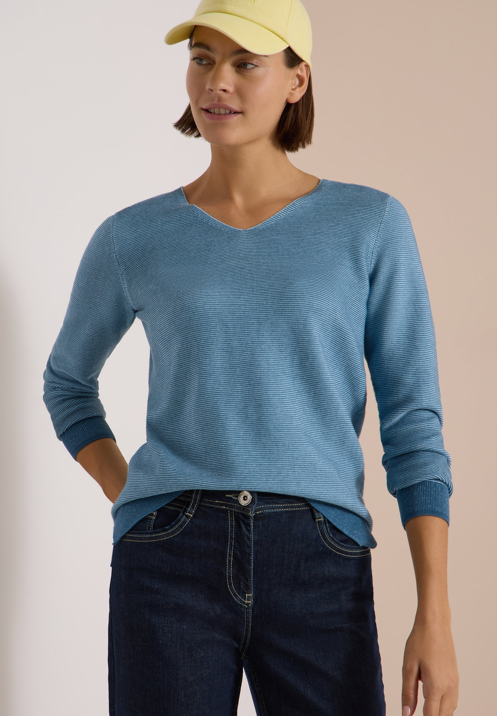 NOS 2-Tone V-Neck, mountain air blue #3