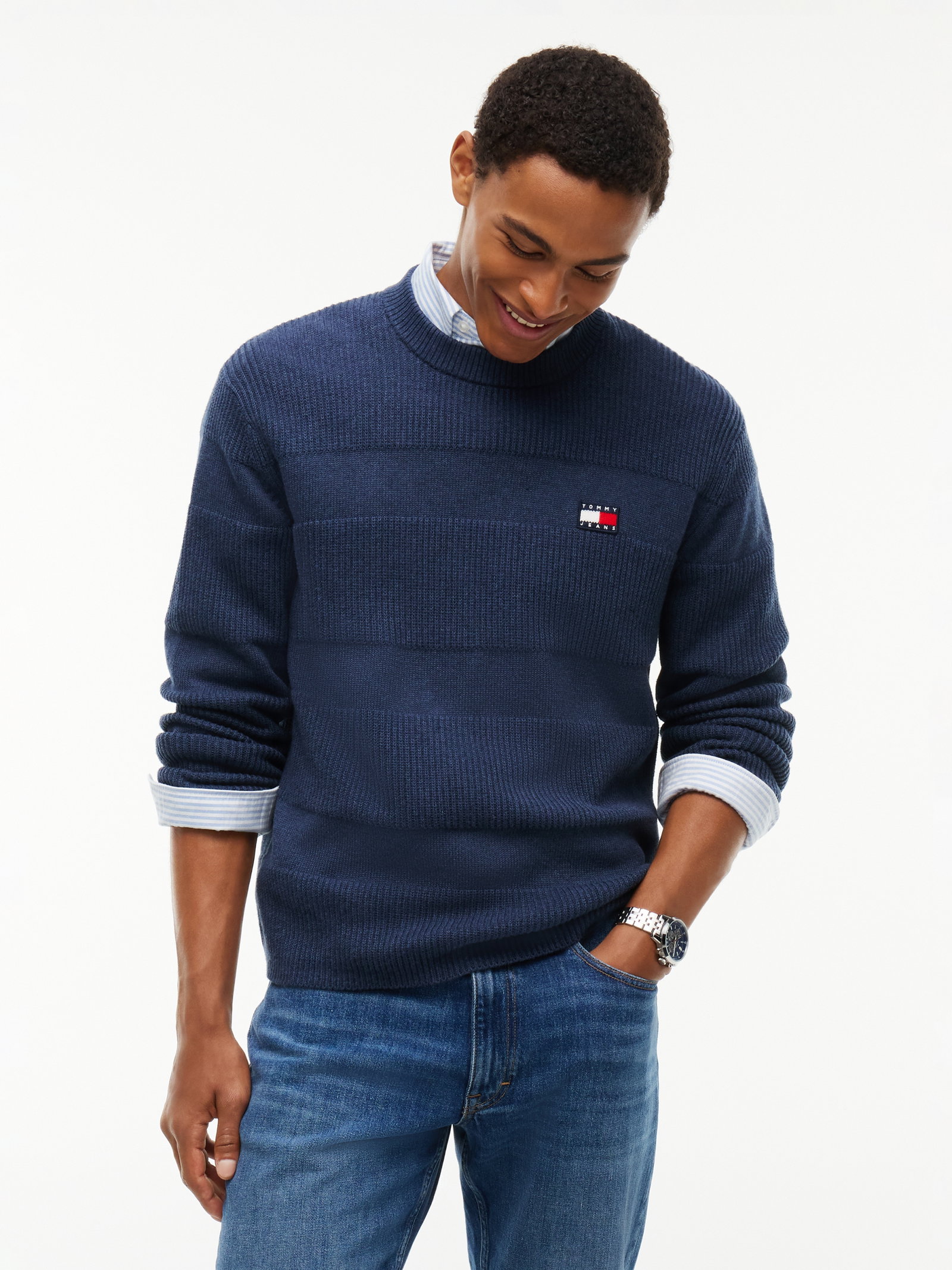 TJM REG TEXTURED SWEATER EXT, BLUE #2
