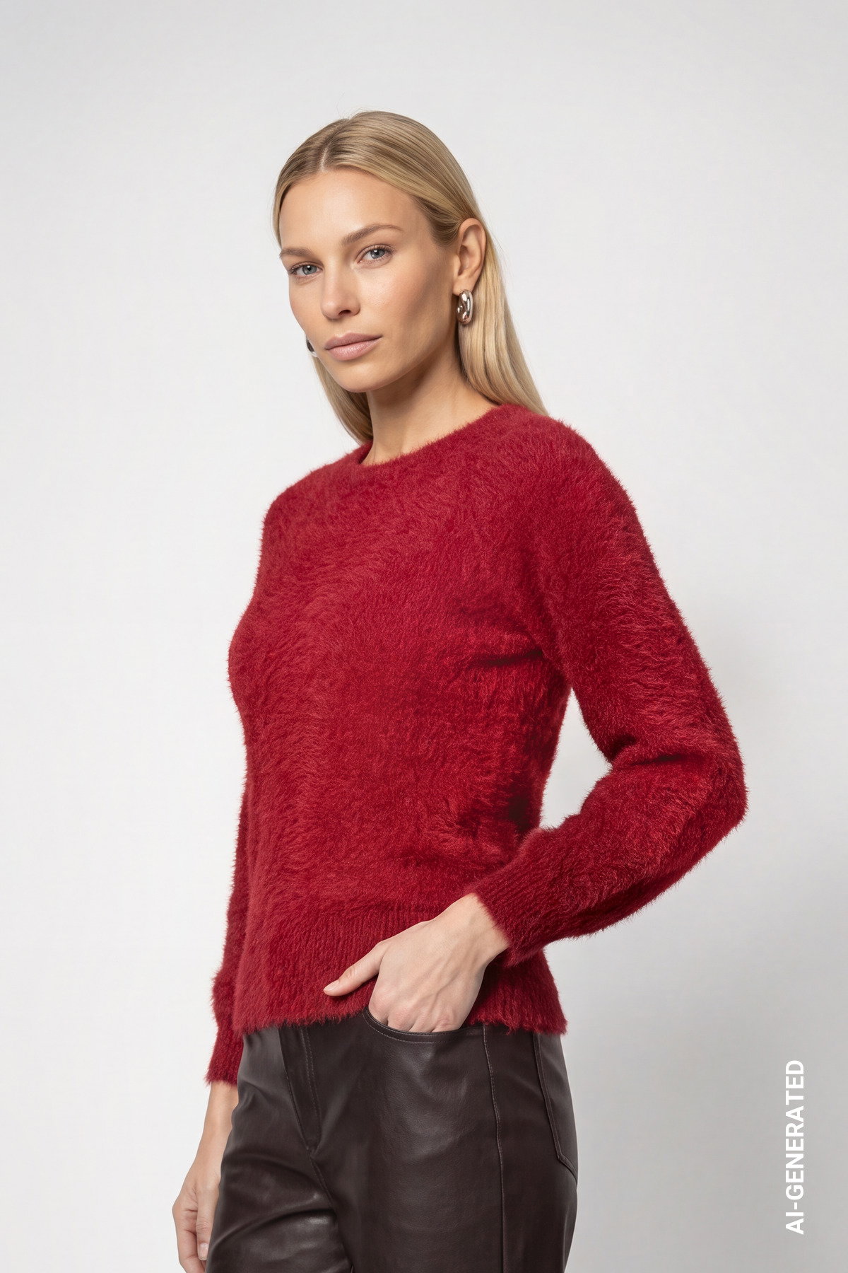 Pullover, red dahlia #3