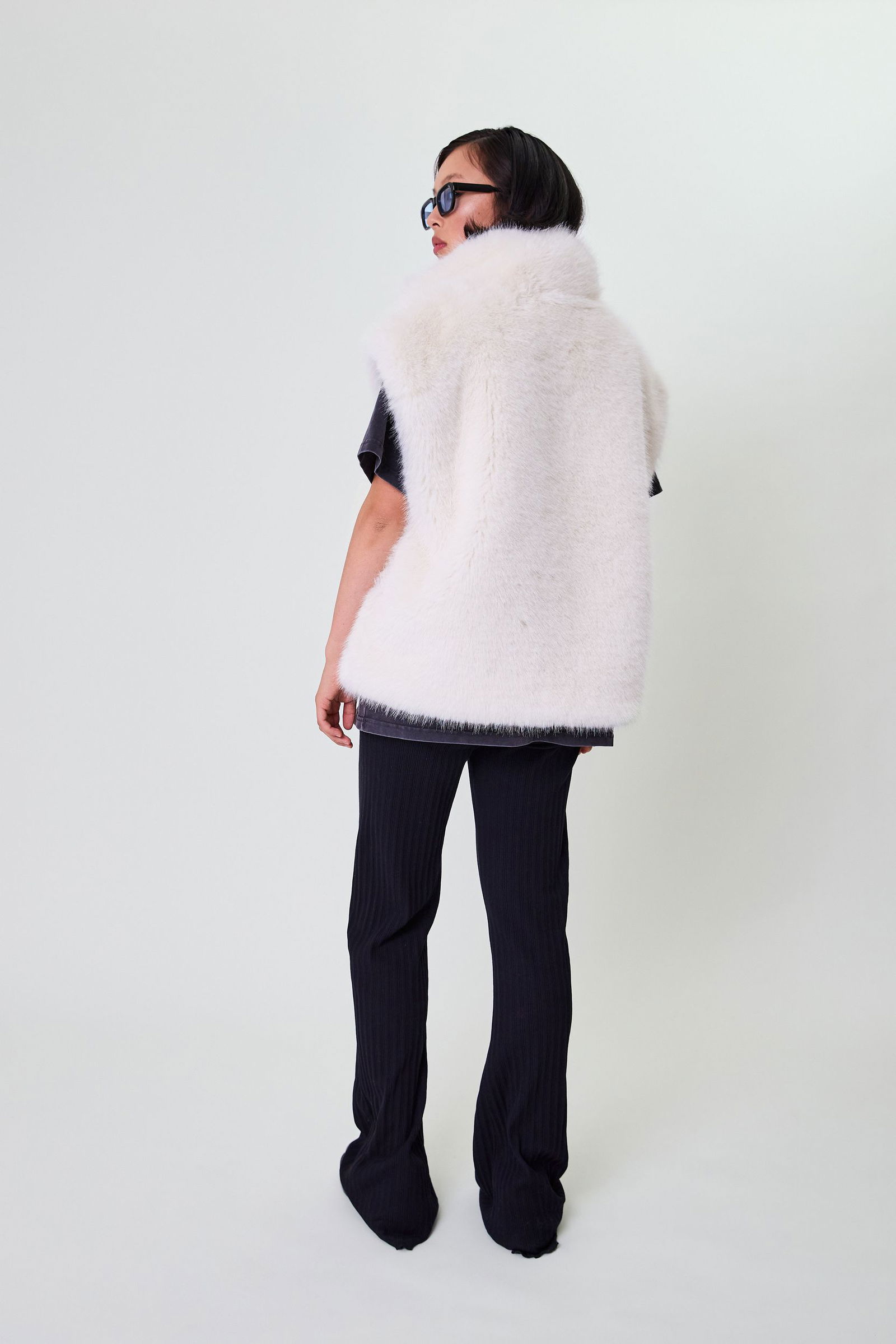Oh April | Oh April Fake Fur Weste TRIXIE Waistcoat ivory | S | 1006 IVORY