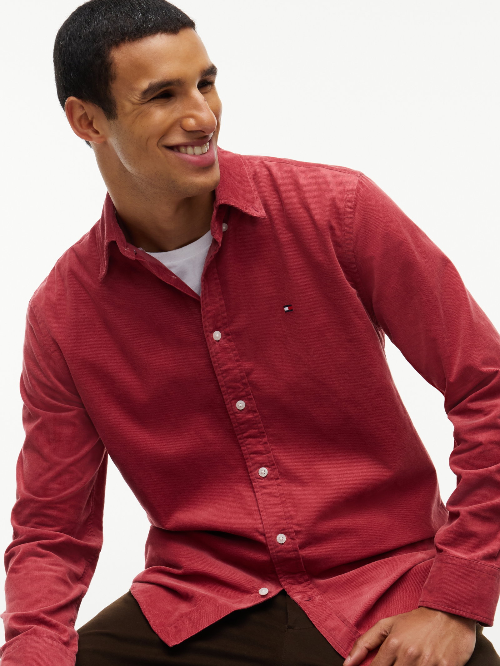 SOLID CORDUROY RF SHIRT, RED #3
