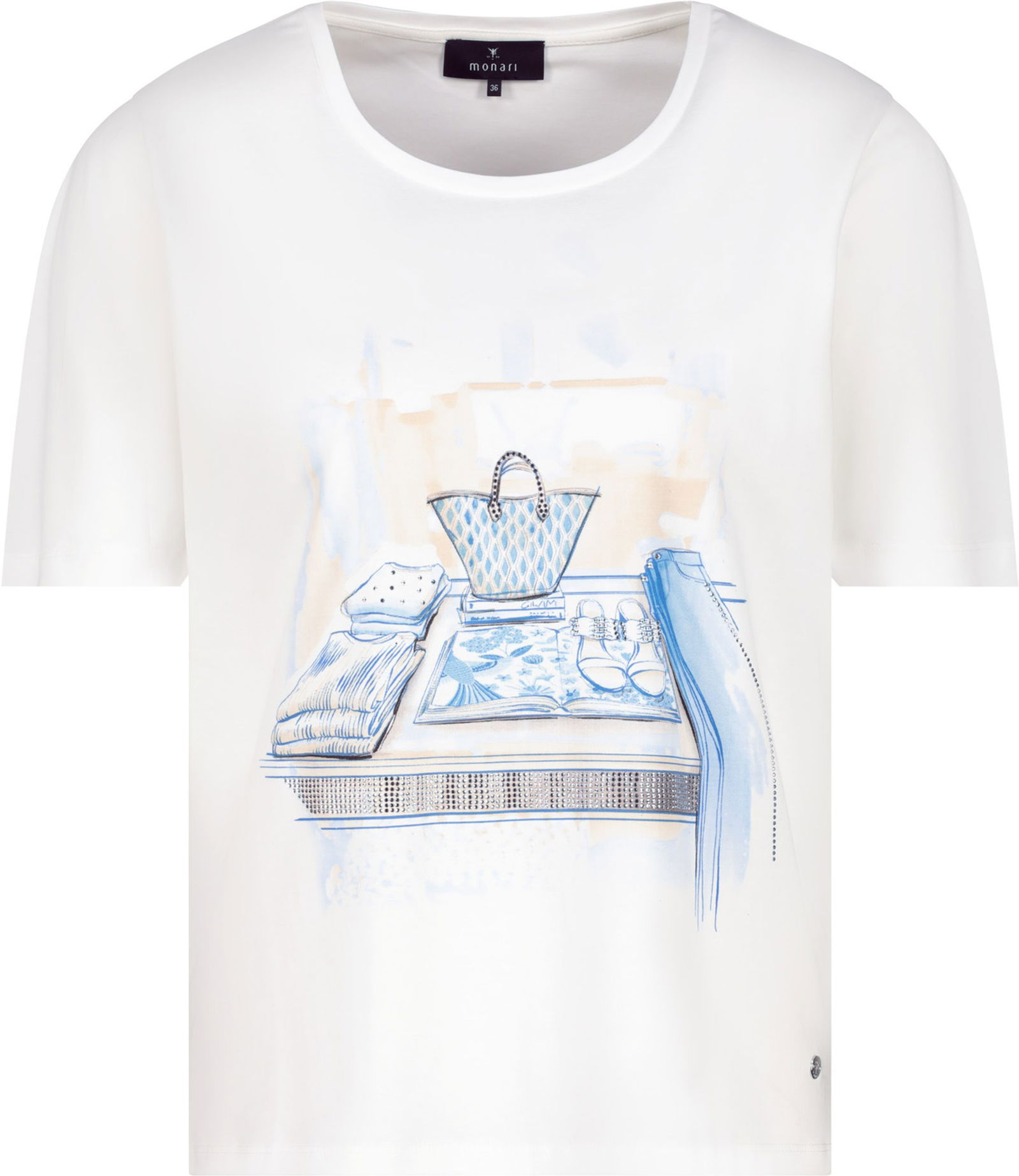 Monari |  T-Shirt, off-white | 46 | off-white