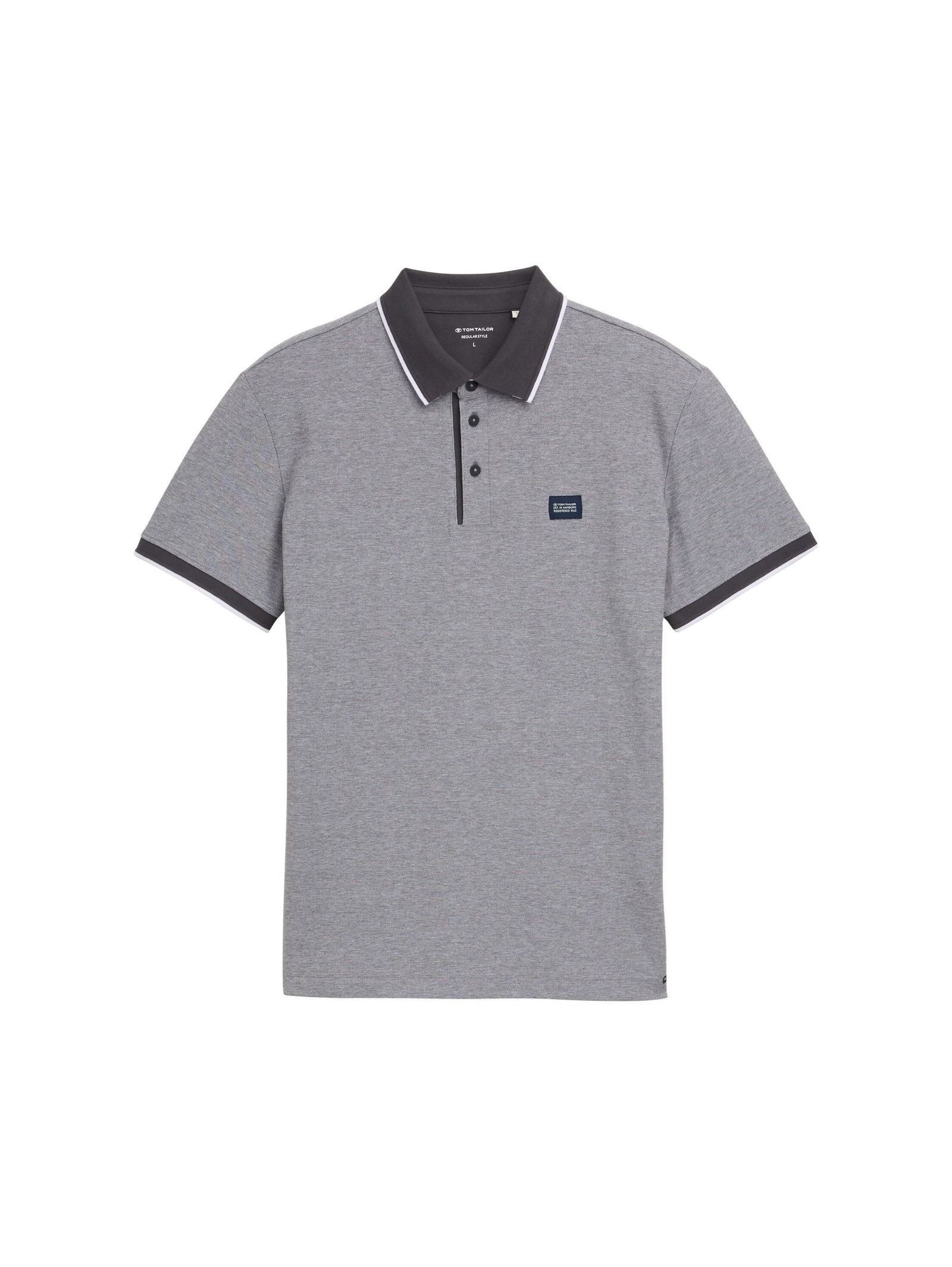 Tom Tailor |  Tom Tailor Poloshirt  | XXL | tarmac grey white two tone