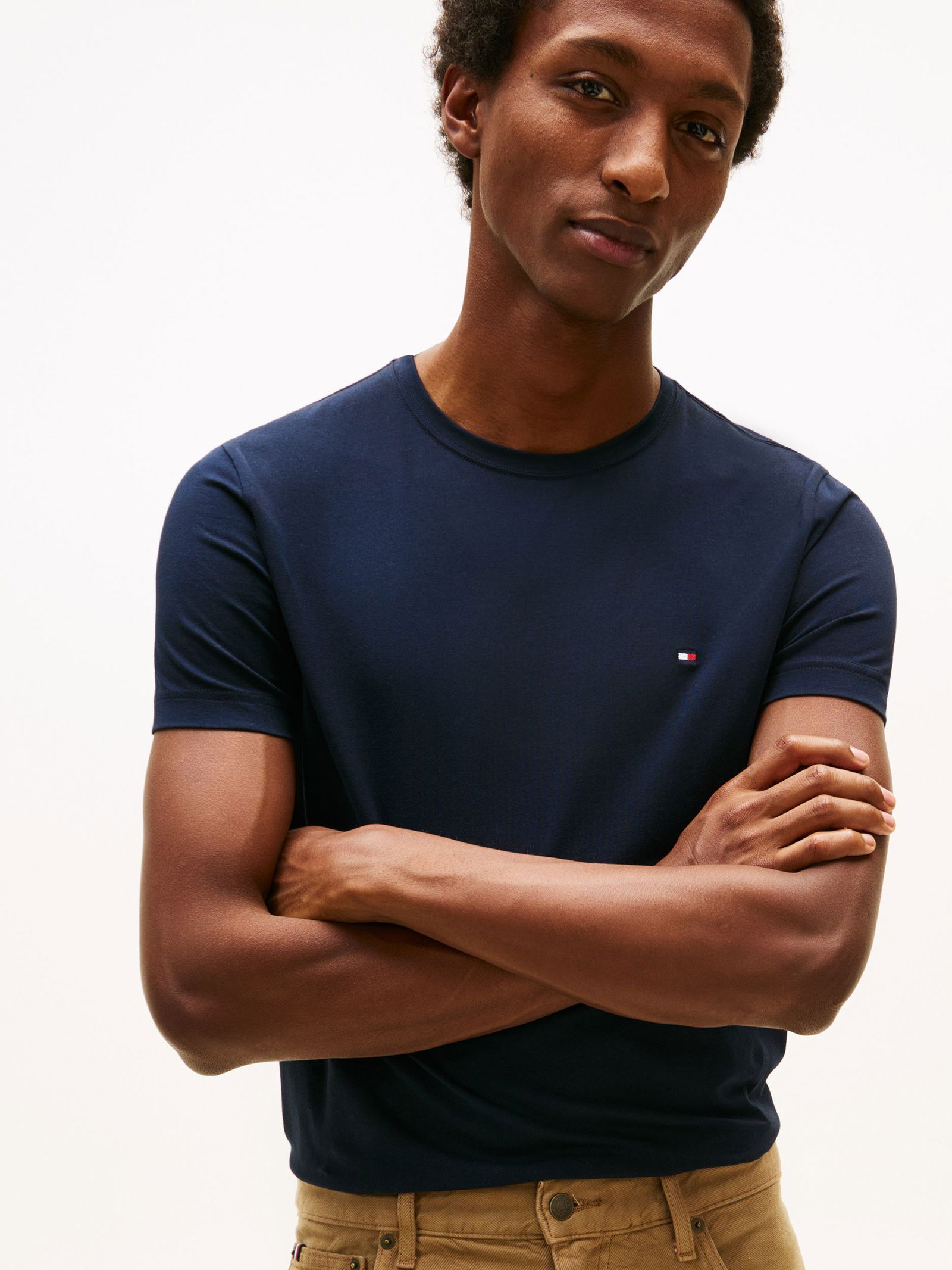 Tommy Hilfiger |  CORE STRETCH SLIM C-NECK TEE | M | desert sky