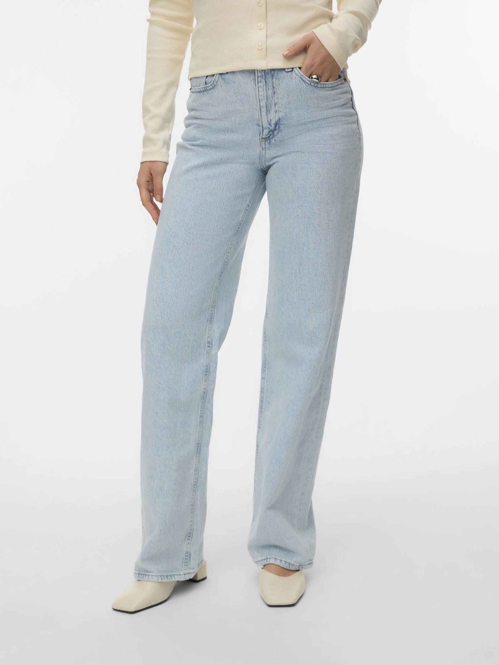 VMTESSA HR WIDE JEANS RA3052 GA NOO, Light Blue Denim #5