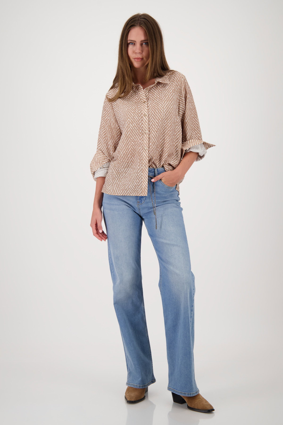 Bluse, brown sugar gemustert #6