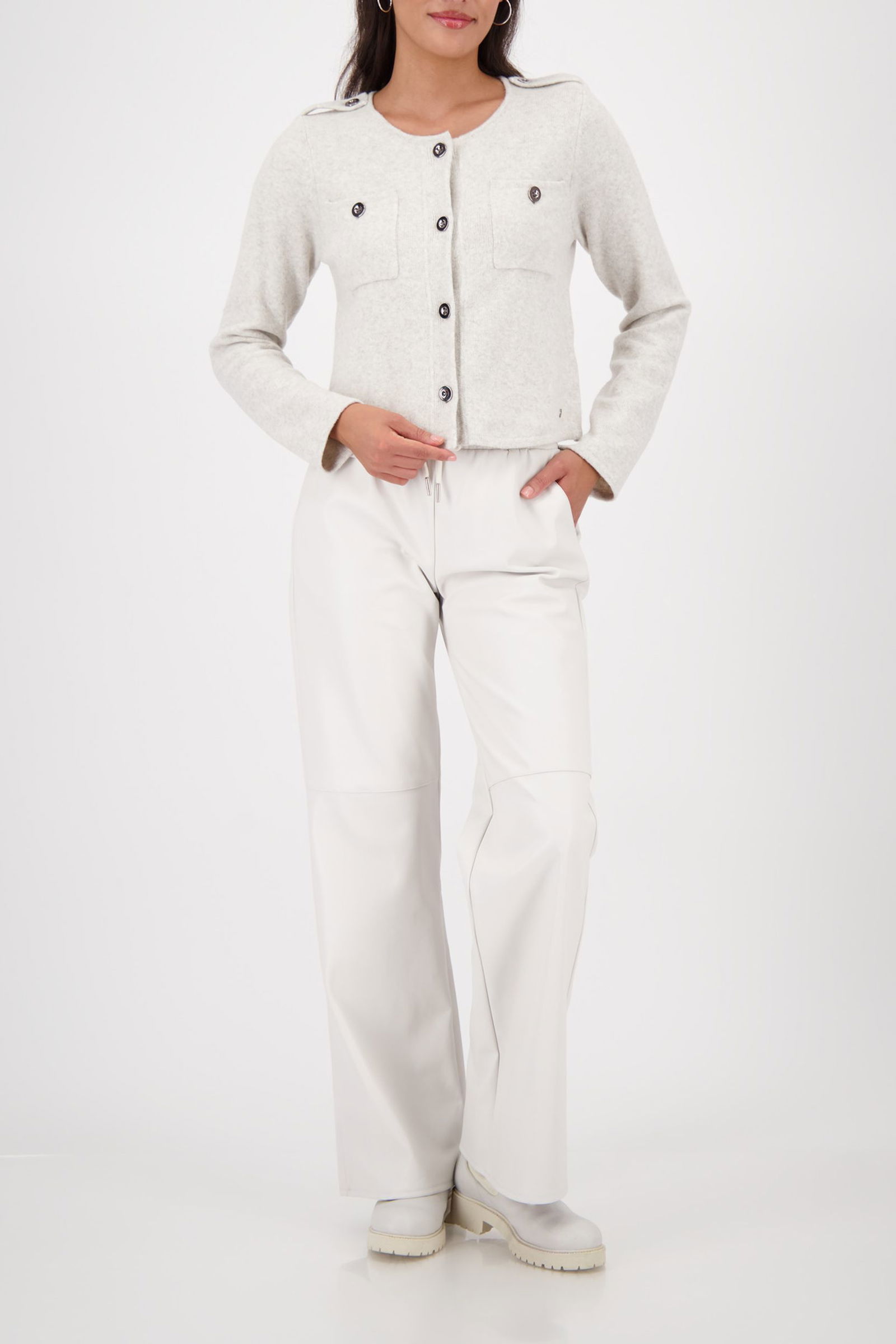 |  Strickjacke, pearl melange | 42 | mocca melange