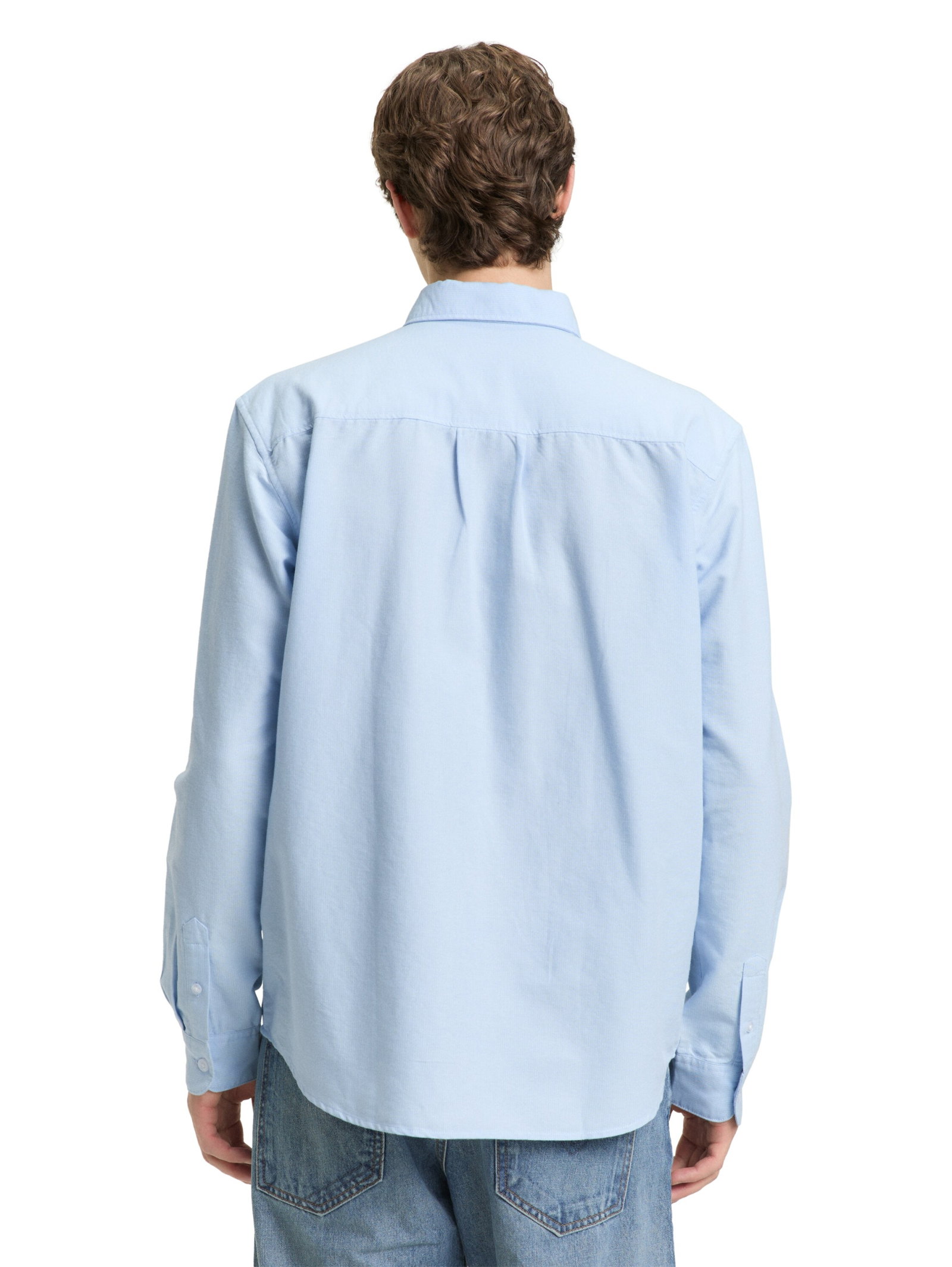 relaxed striped shirt, light blue small stripe #10