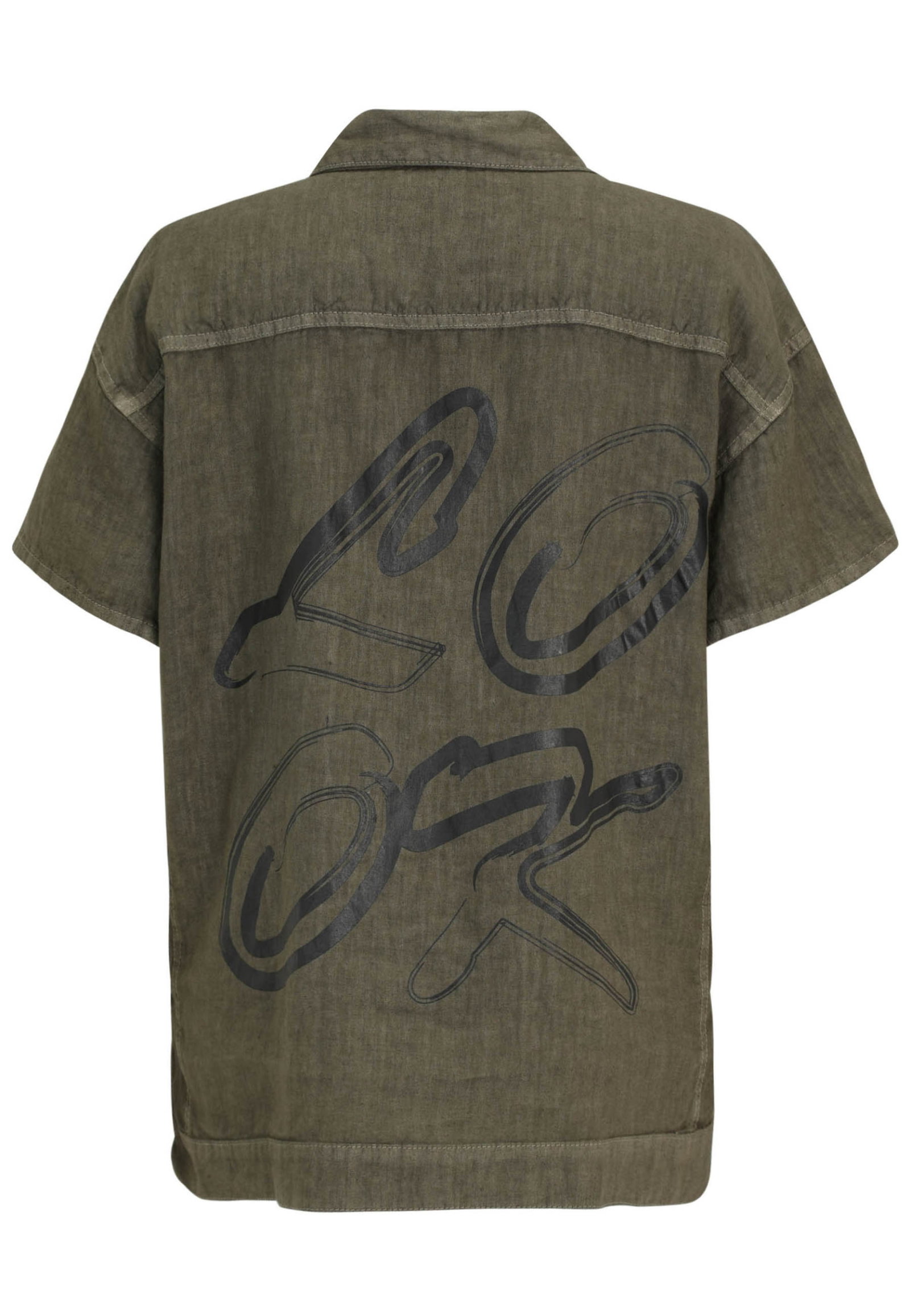 Doris Streich Jacke gewebt Leinenhemd, Khaki #2