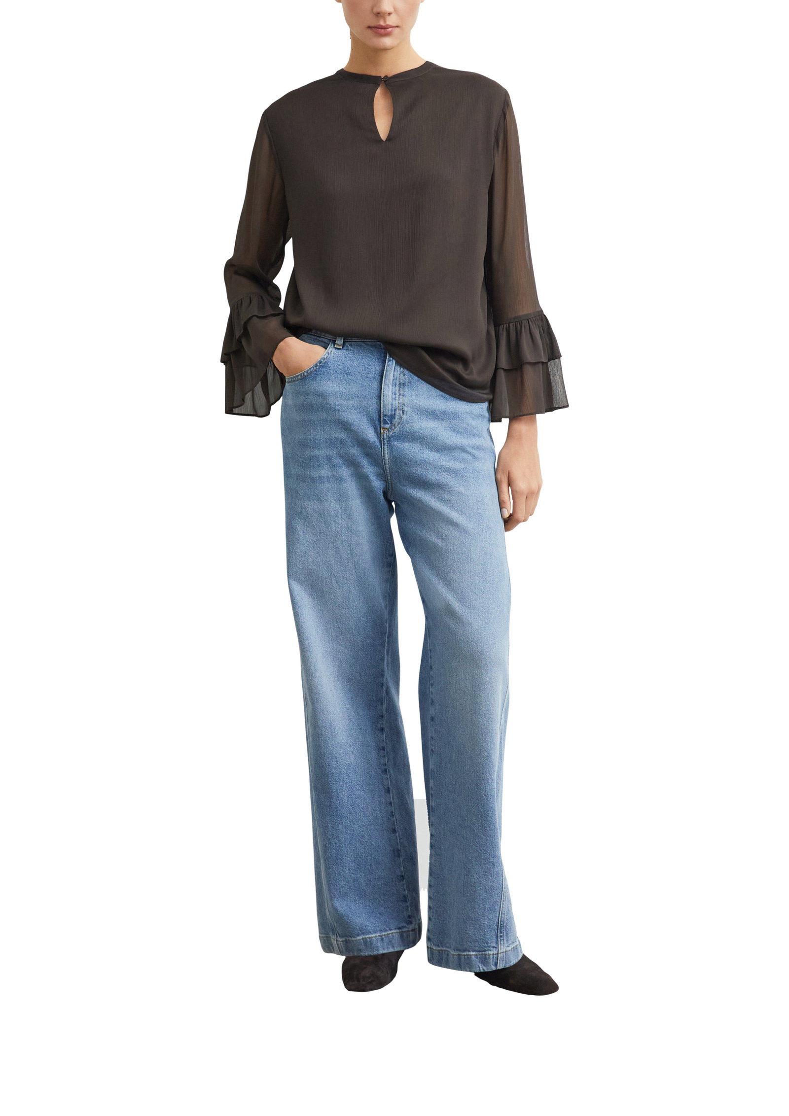 Bluse, BROWN #4
