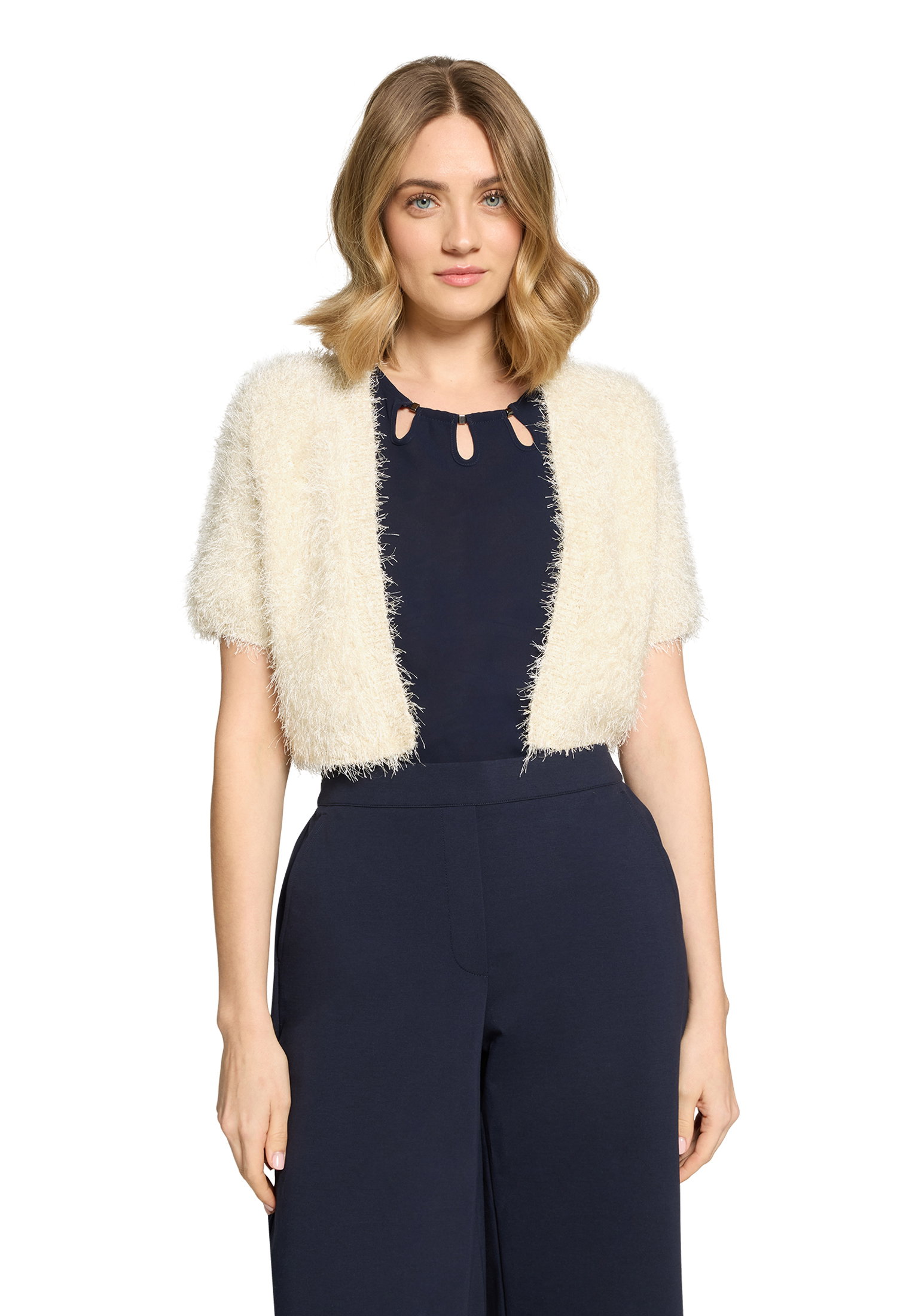 Strickjacke Kurz 1/2 Arm, Pearled Ivory #3