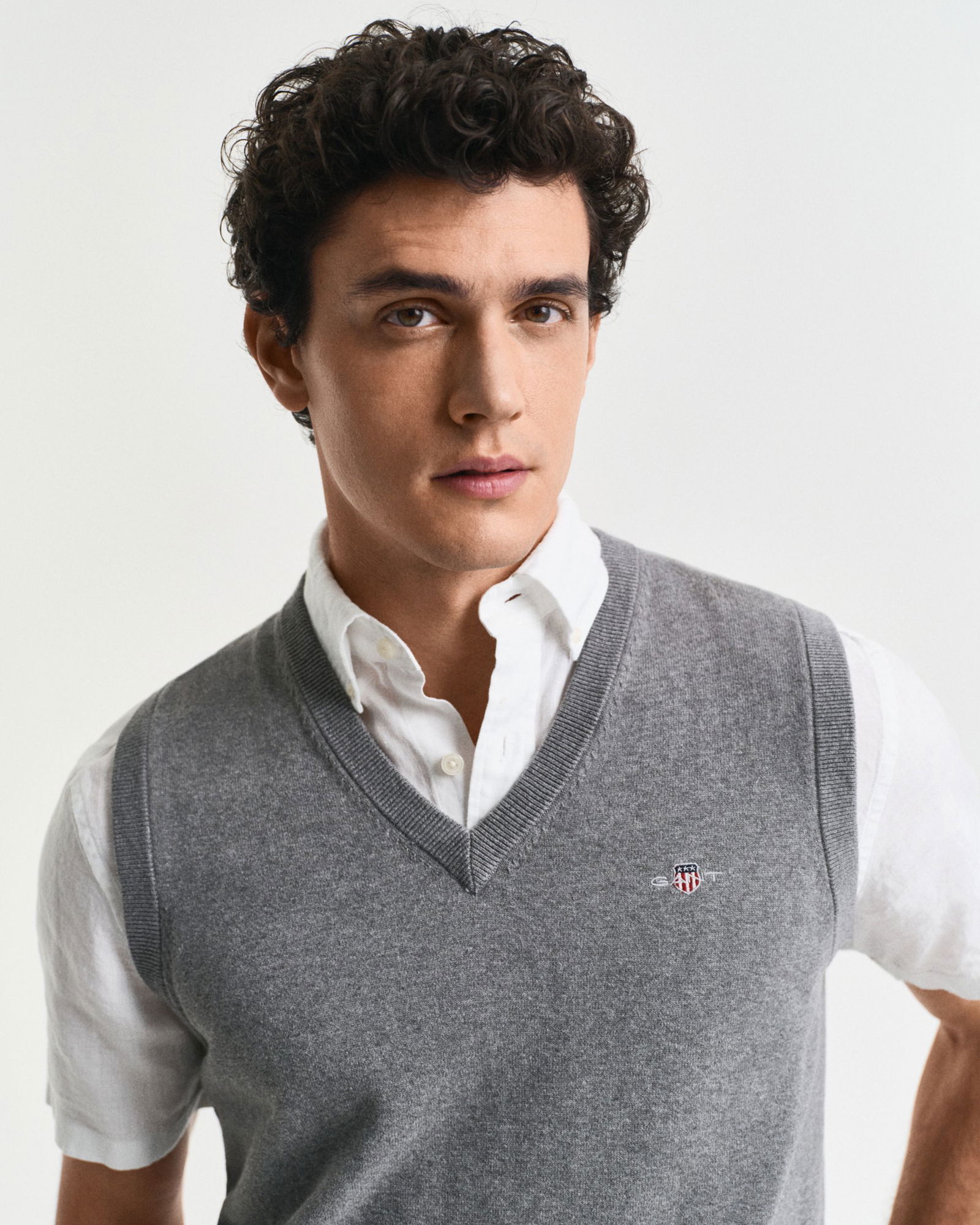 Gant | Gant Weste | L | dark grey melange