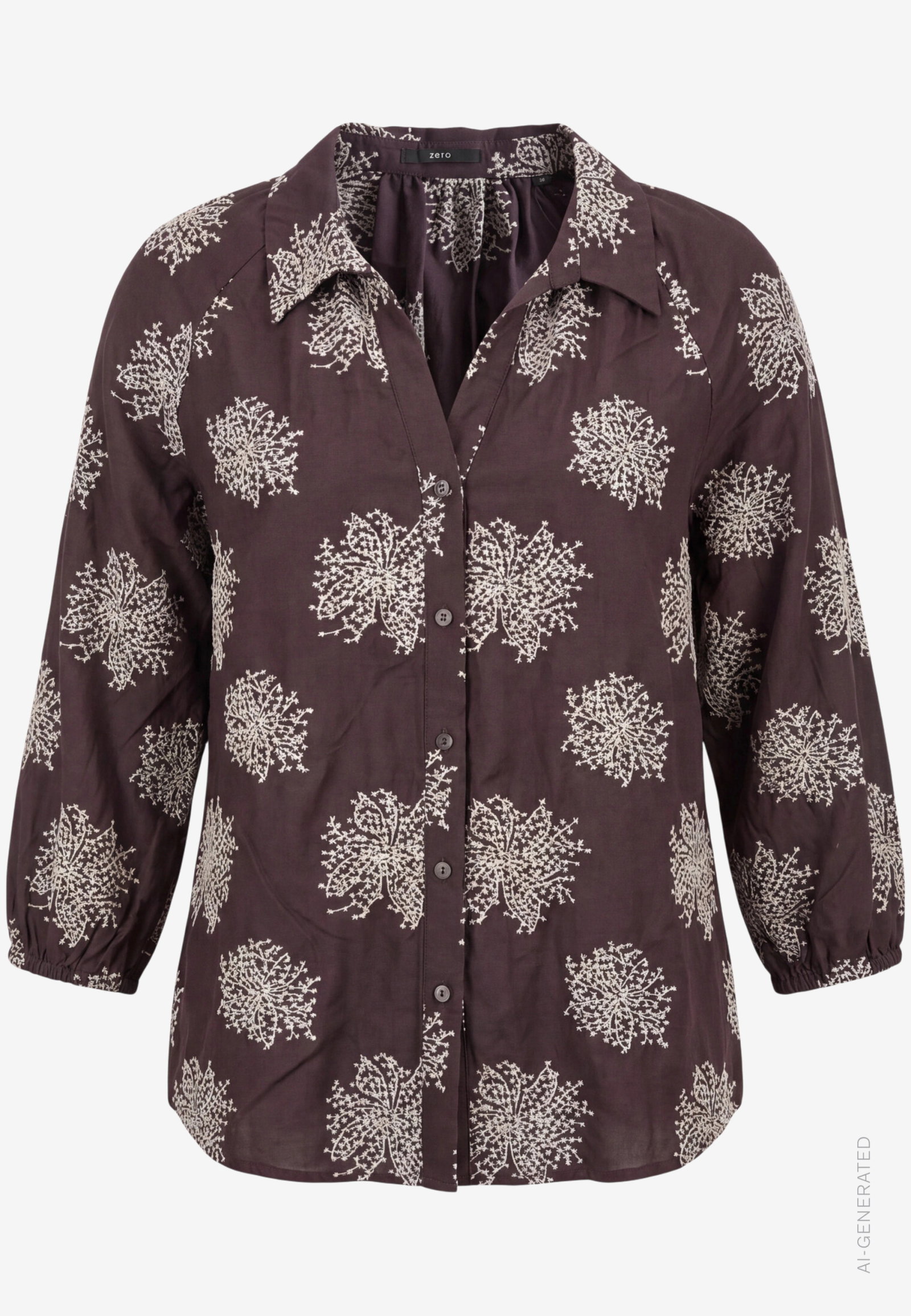 Bluse Lang 1/1 Arm, Brown/Beige #1