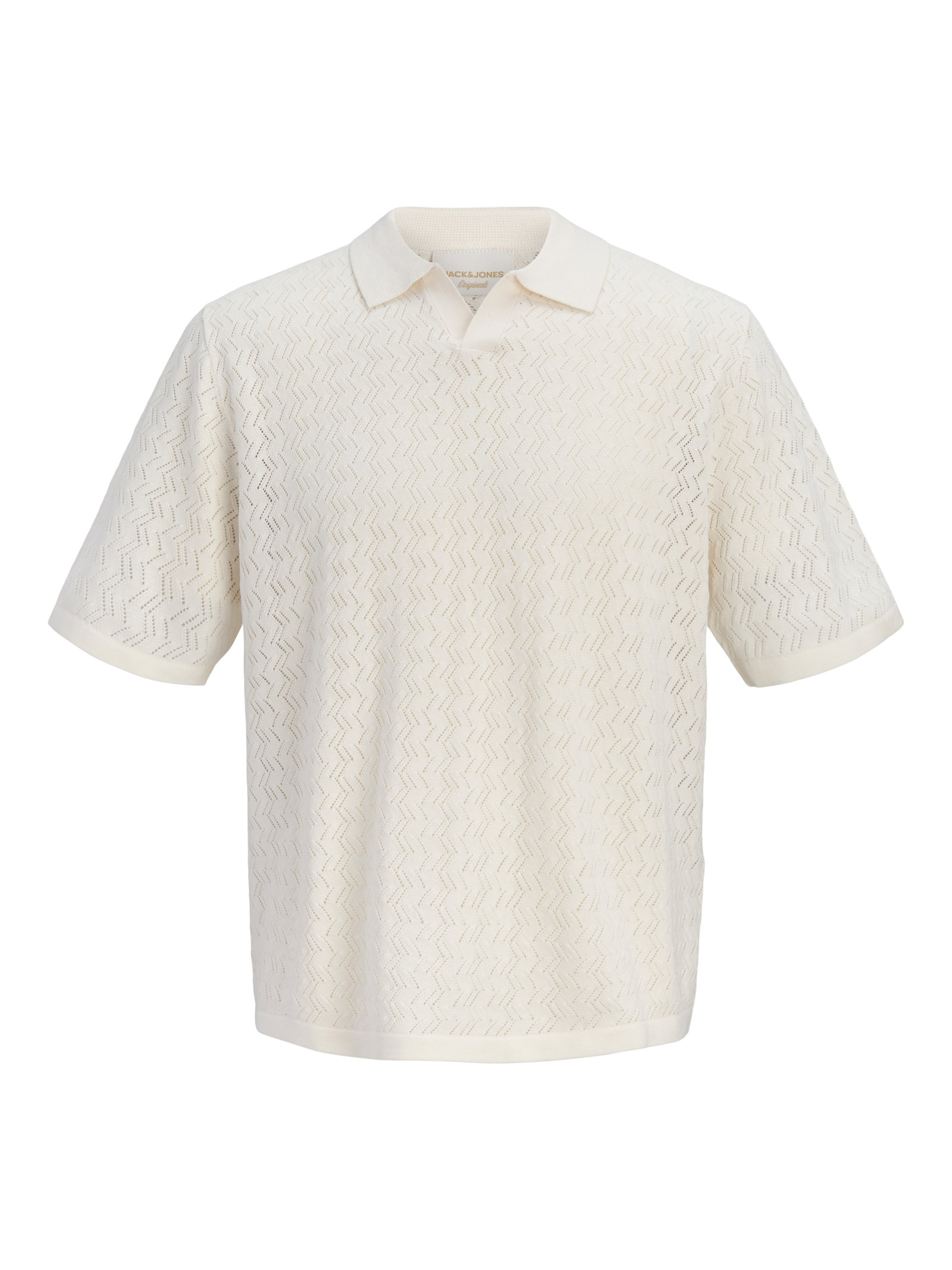 JORTYLER KNIT SS SPLIT NECK POLO SN, Sea Salt #1