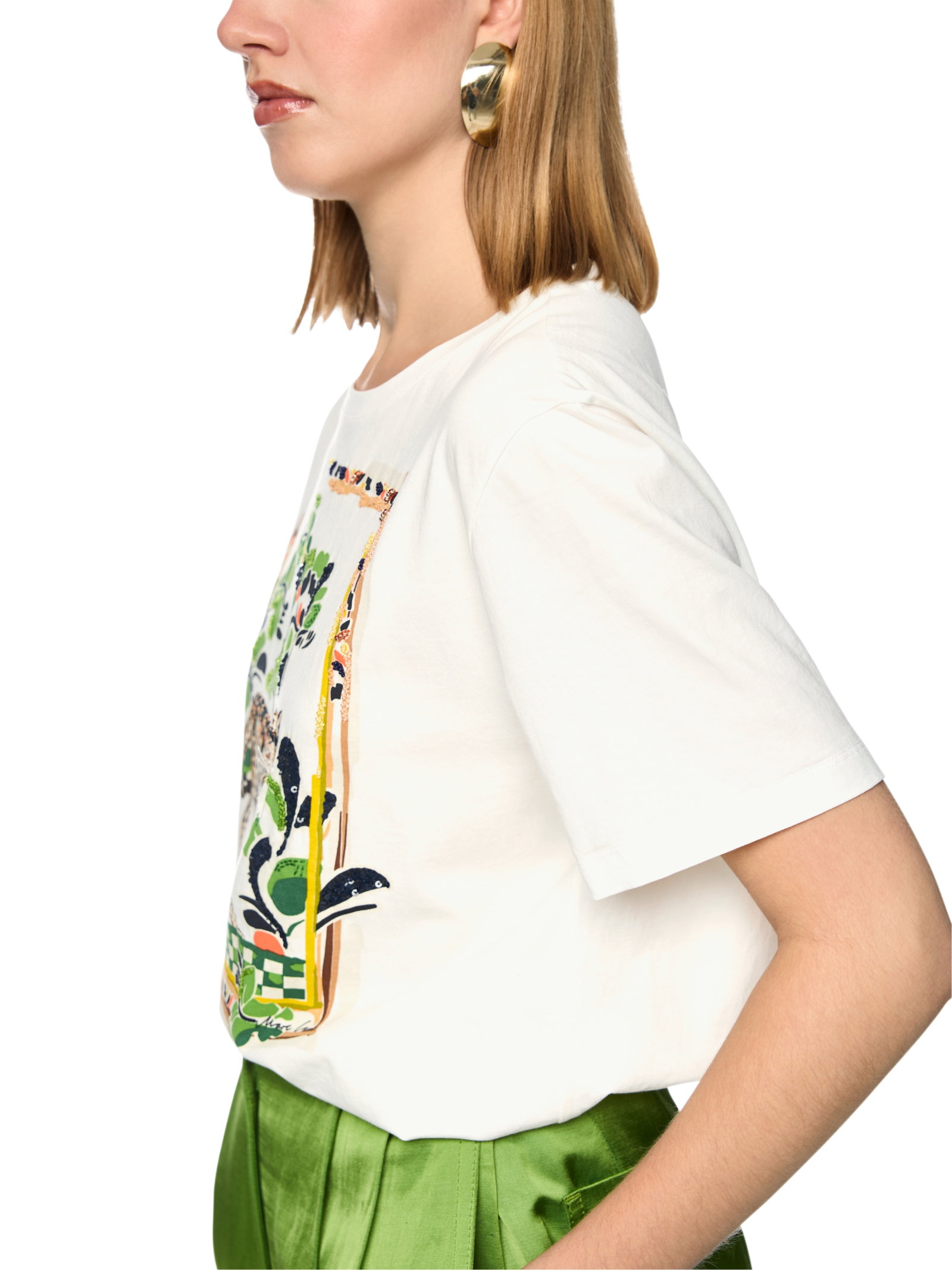 Marc Cain Collections Baumwoll-Shirt mit Leo-Motiv #4