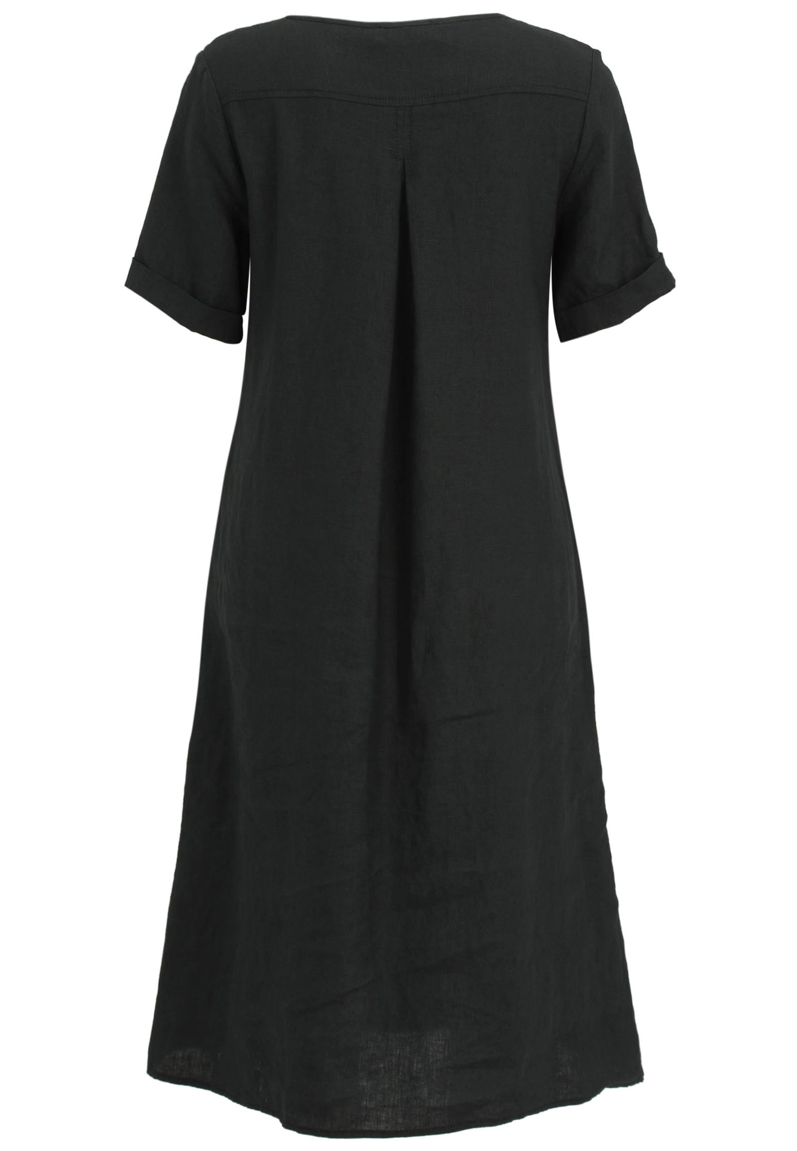 e09834dd5d812b794d78a169032756f9 Doris Streich | Doris Streich Kleid aus Leinen mit Halbarm | 46 | schwarz