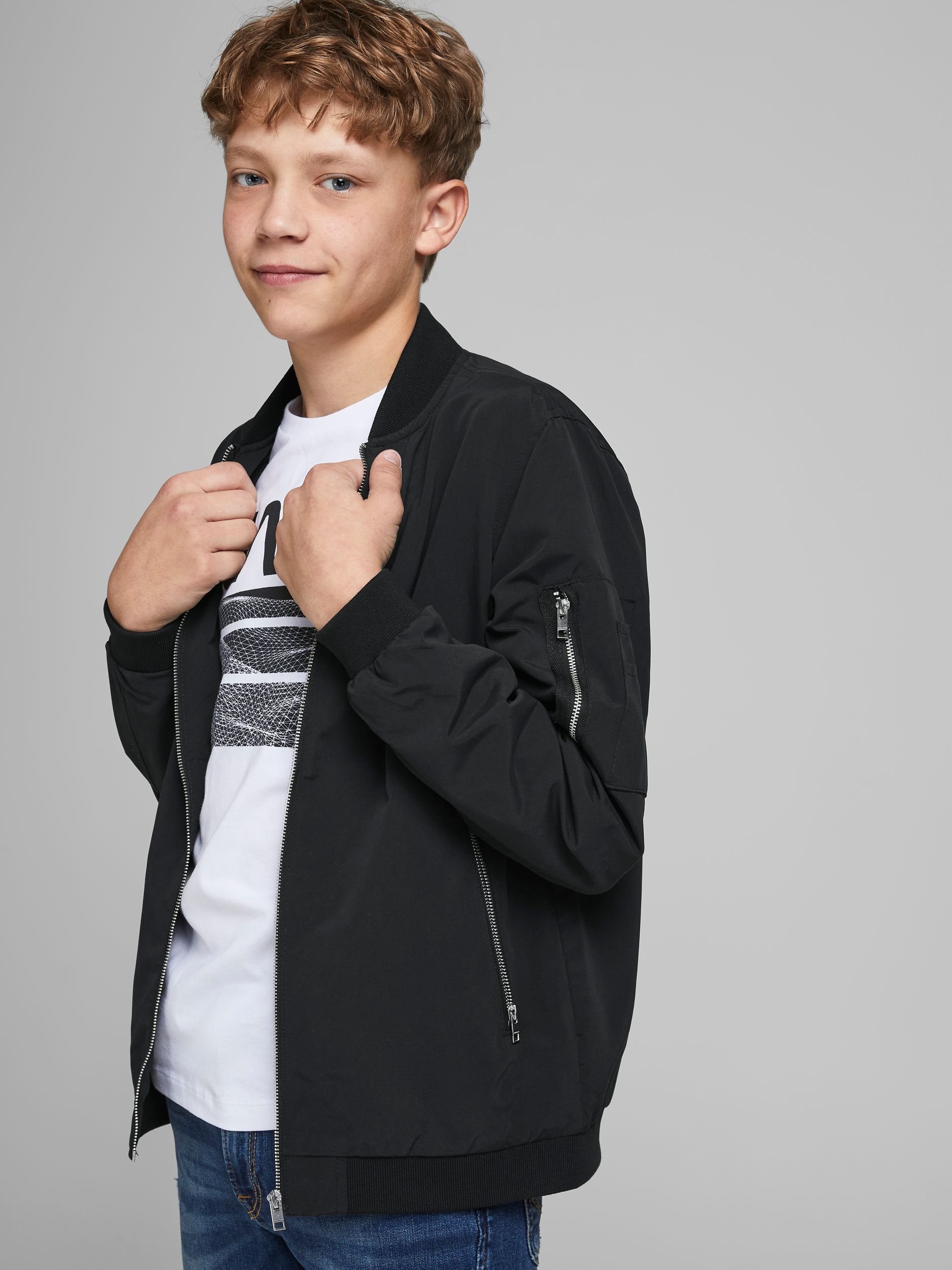 Jack&Jones |  JJERUSH BOMBER NOOS JNR | 152 | black