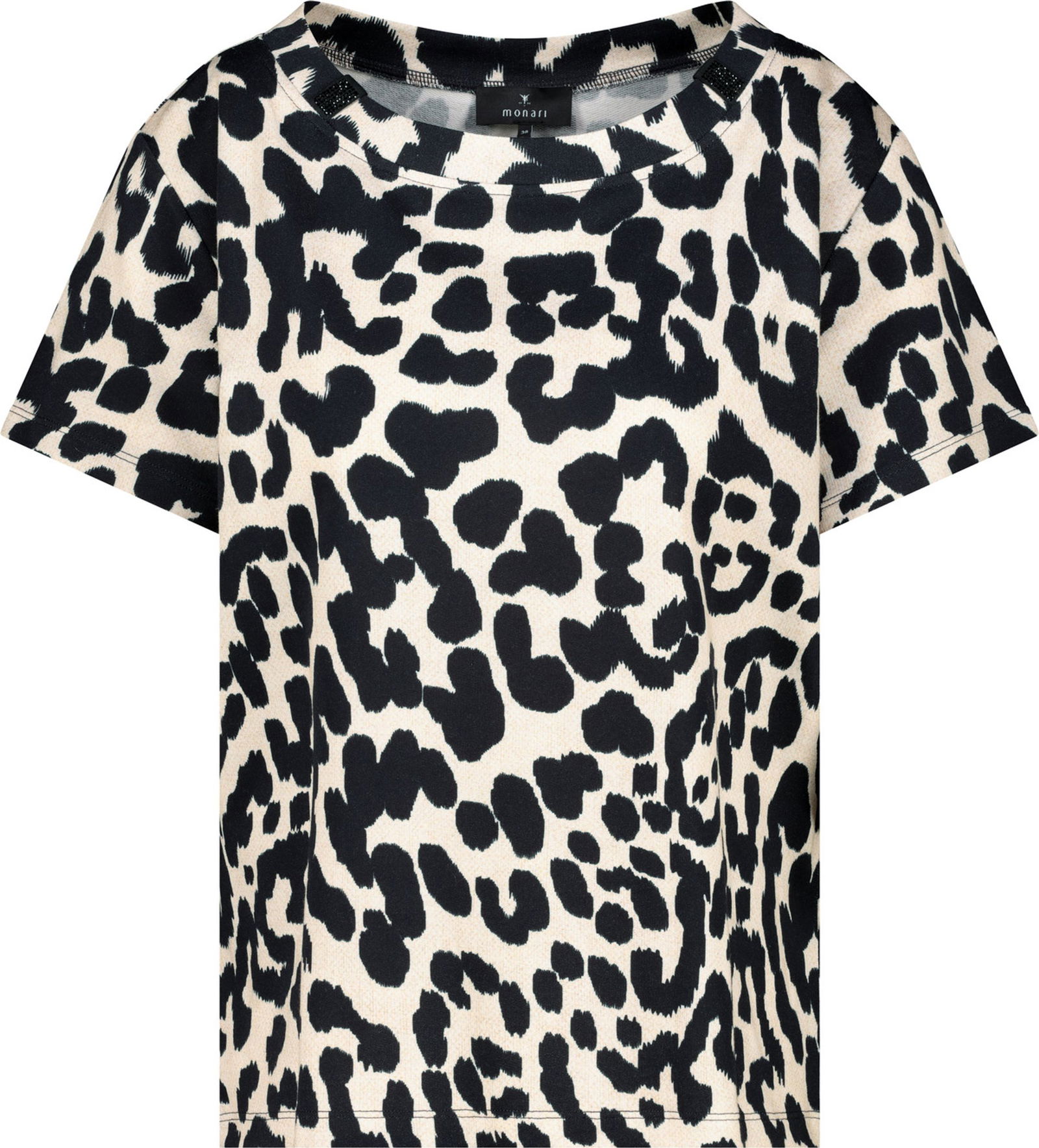 Monari |  T-Shirt, schwarz gemustert | 40 | schwarz gemustert