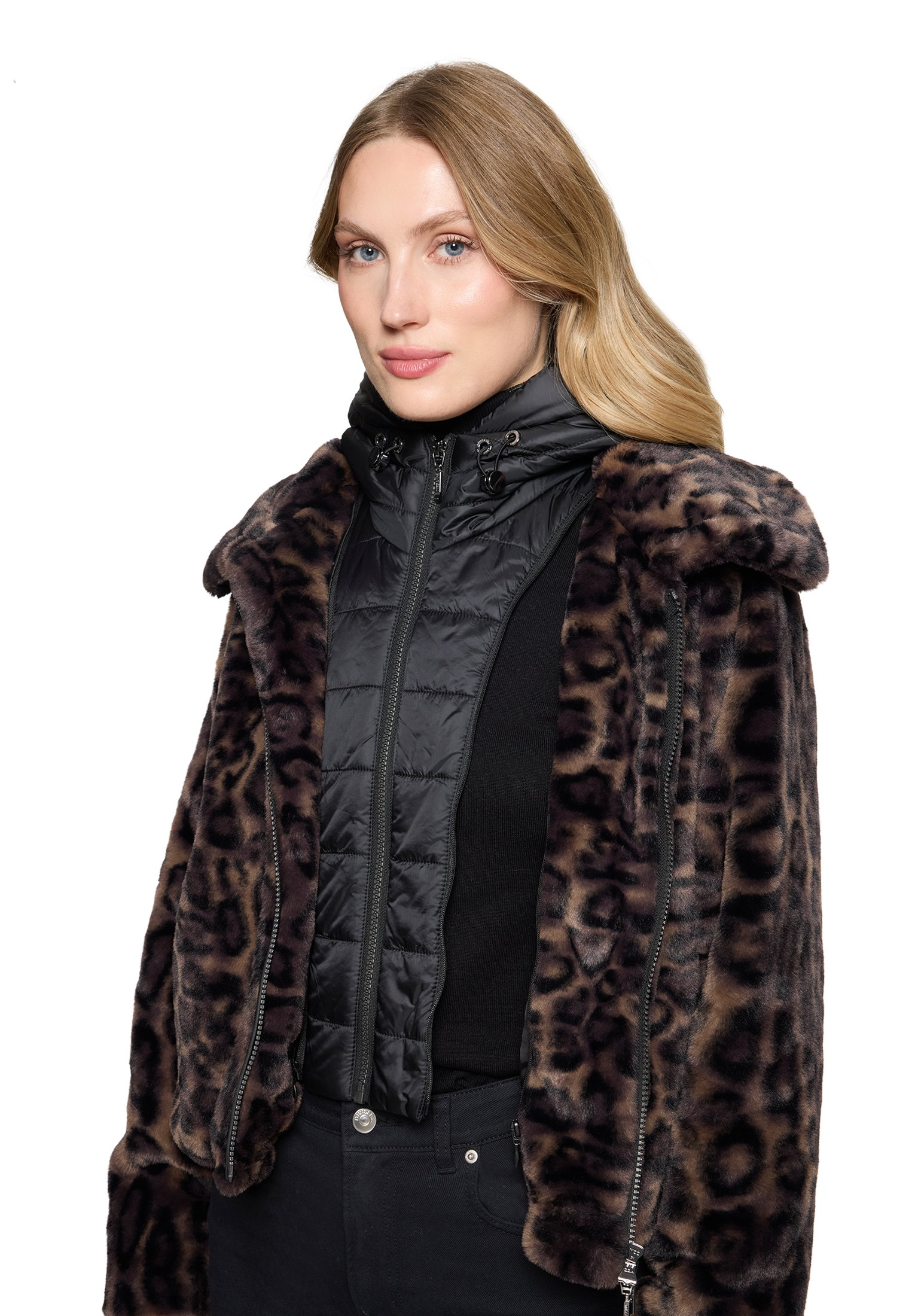 Jacke PlUEsch, Taupe/Black #8