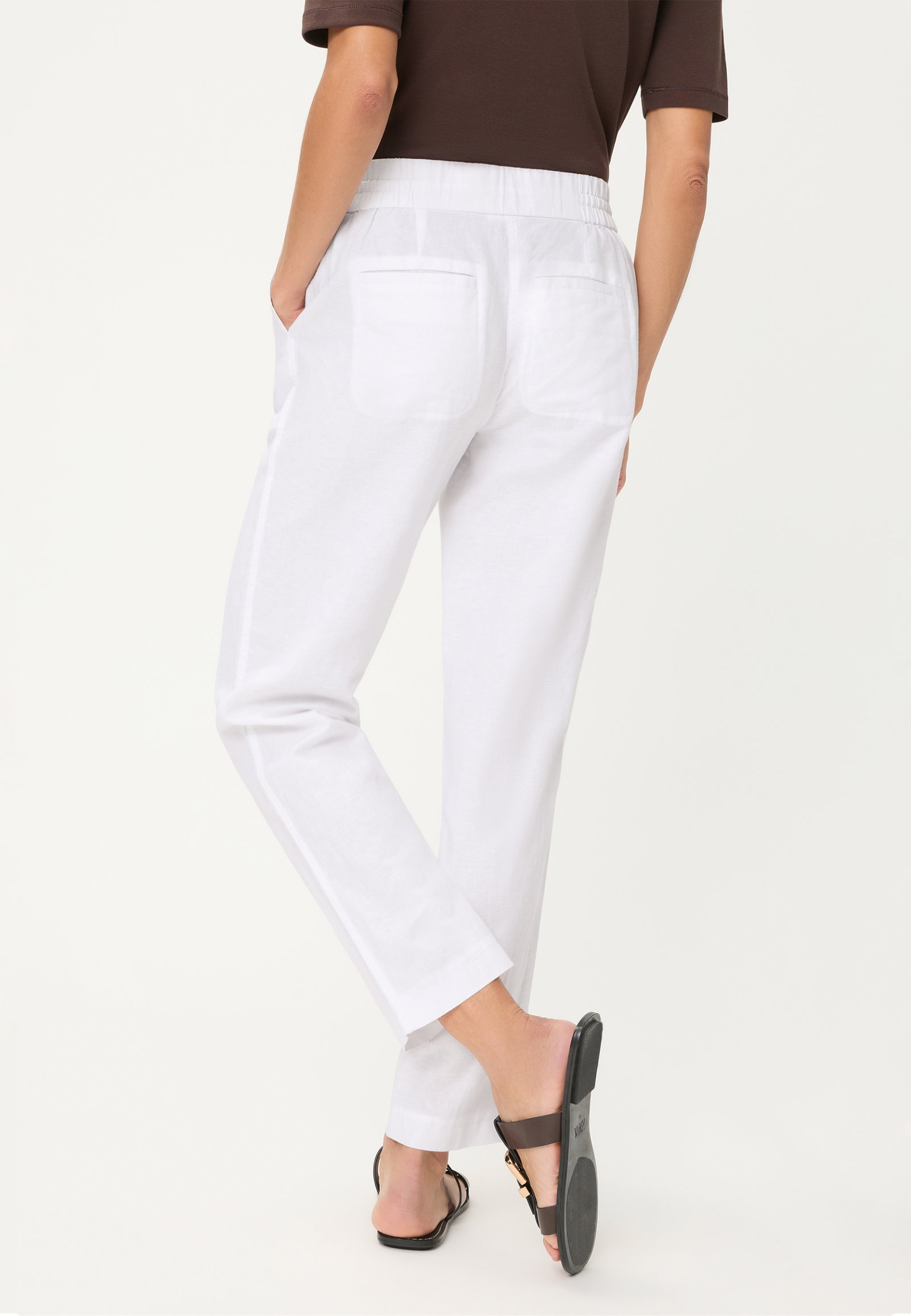 Trousers Casual Cropped, White #2