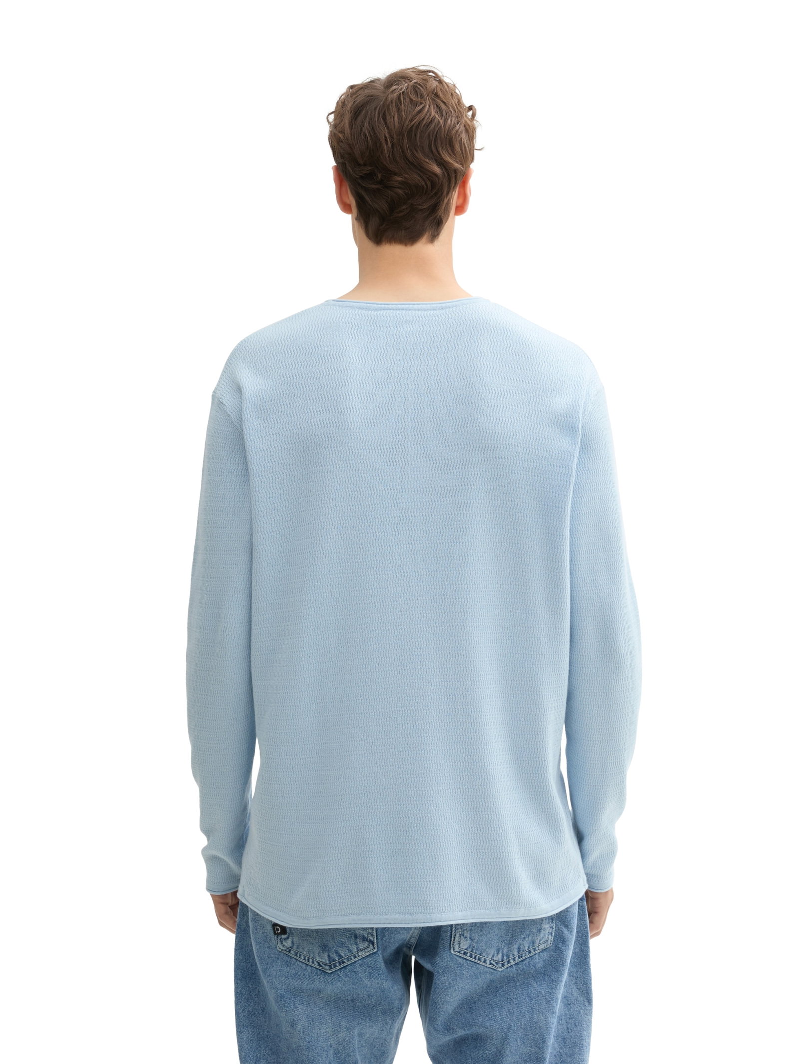 structured roll edge knit, Light Metal Blue #4