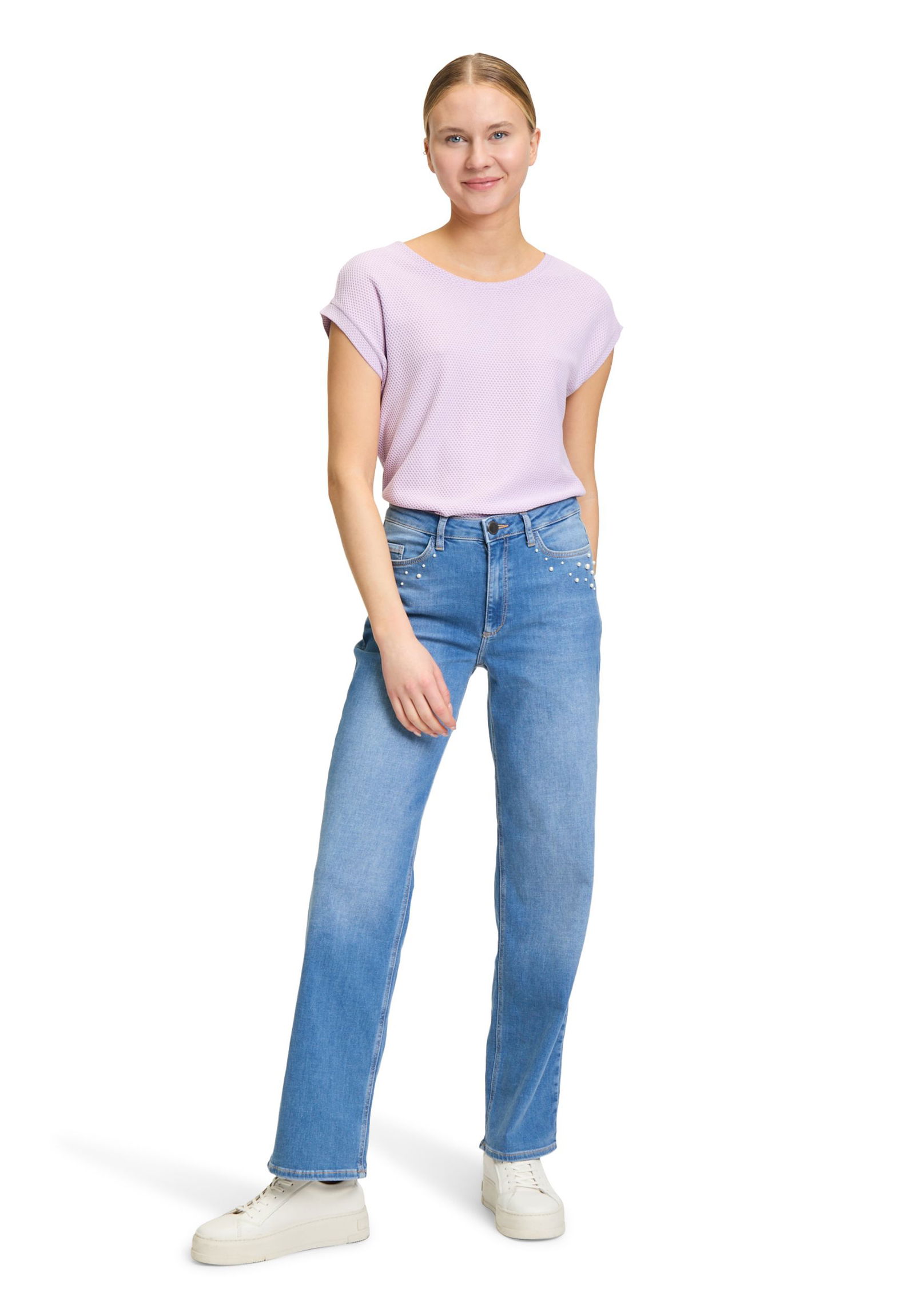  |  Shirt Kurz 1/2 Arm, Lilac-Cream | XL | lilac-cream
