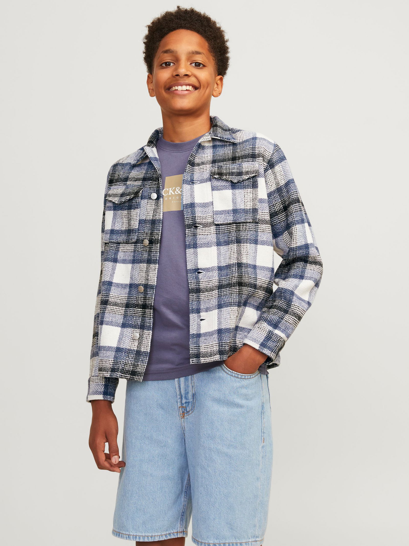 e9a08f22ccfdab855484f55793f0c732 Jack&Jones | JORVESTERBRO CHECK OVERSHIRT LS JNR | 164 | nightshadow blue