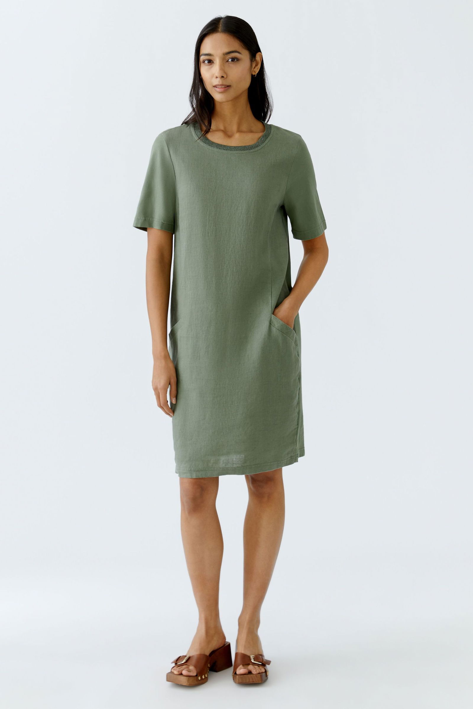 51eb62f75598198307c0cd721650e954 Oui | Oui Kleid aus Leinen | 44 | shaded moss
