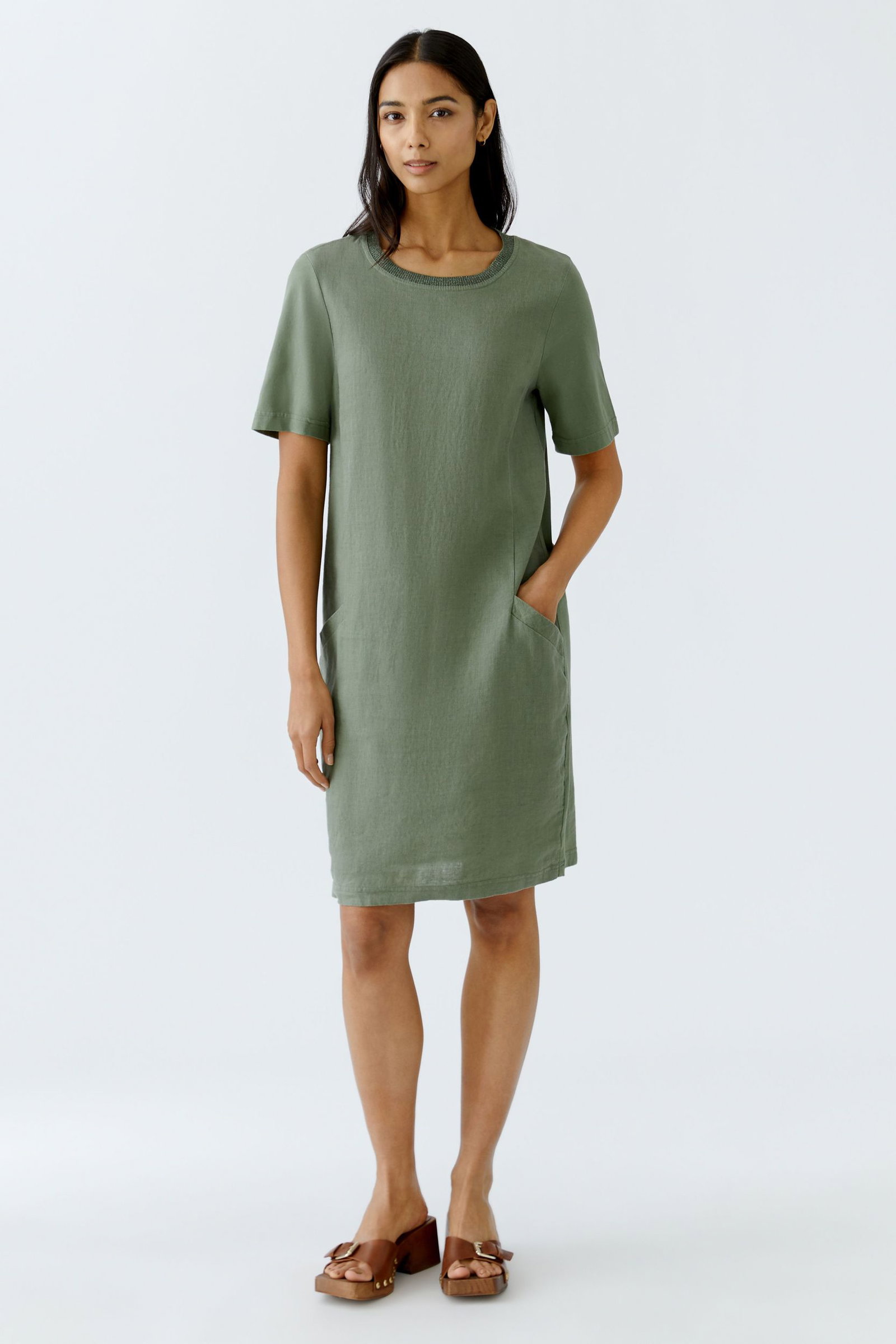 51eb62f75598198307c0cd721650e954 Oui | Oui Kleid aus Leinen | 44 | shaded moss
