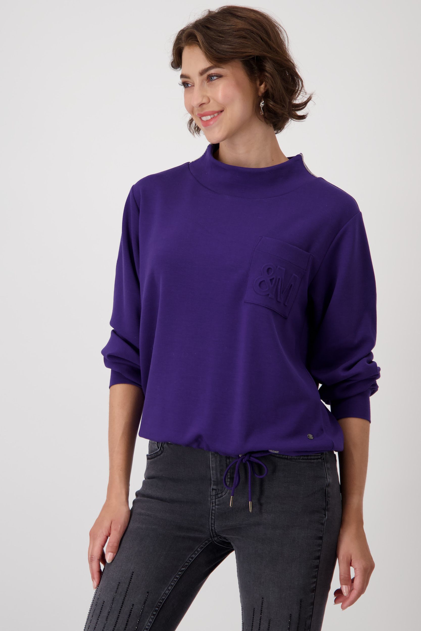 Monari |  Sweatshirt, dark purple | 36 | lilac