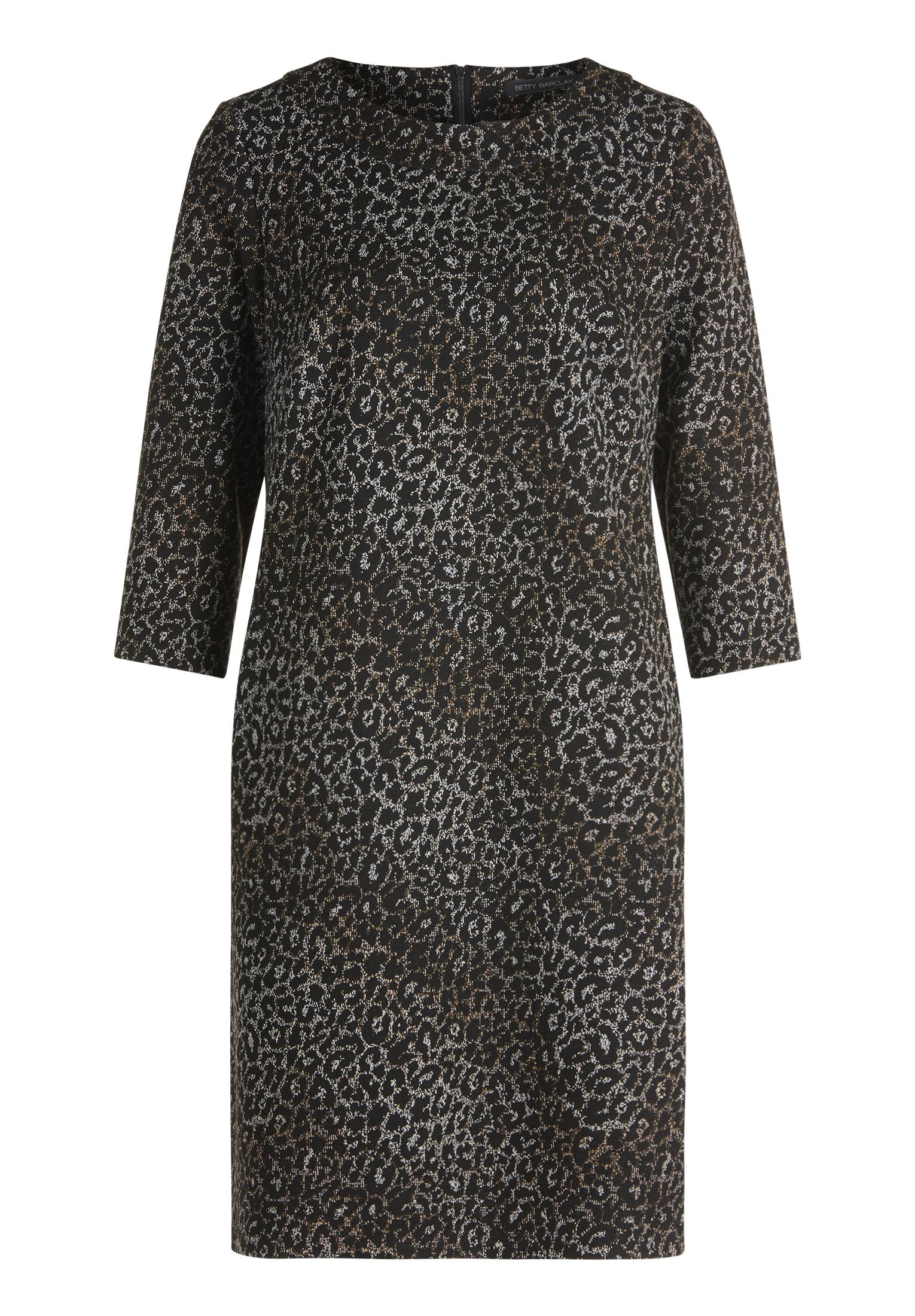 Kleid Kurz 3/4 Arm, Black/Beige #1