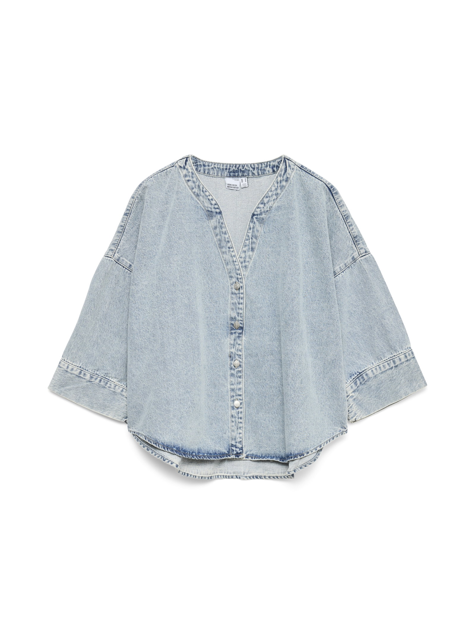 VMVALERIA 3/4 SLEEVE SHIRT NOOS, Light Blue Denim #1