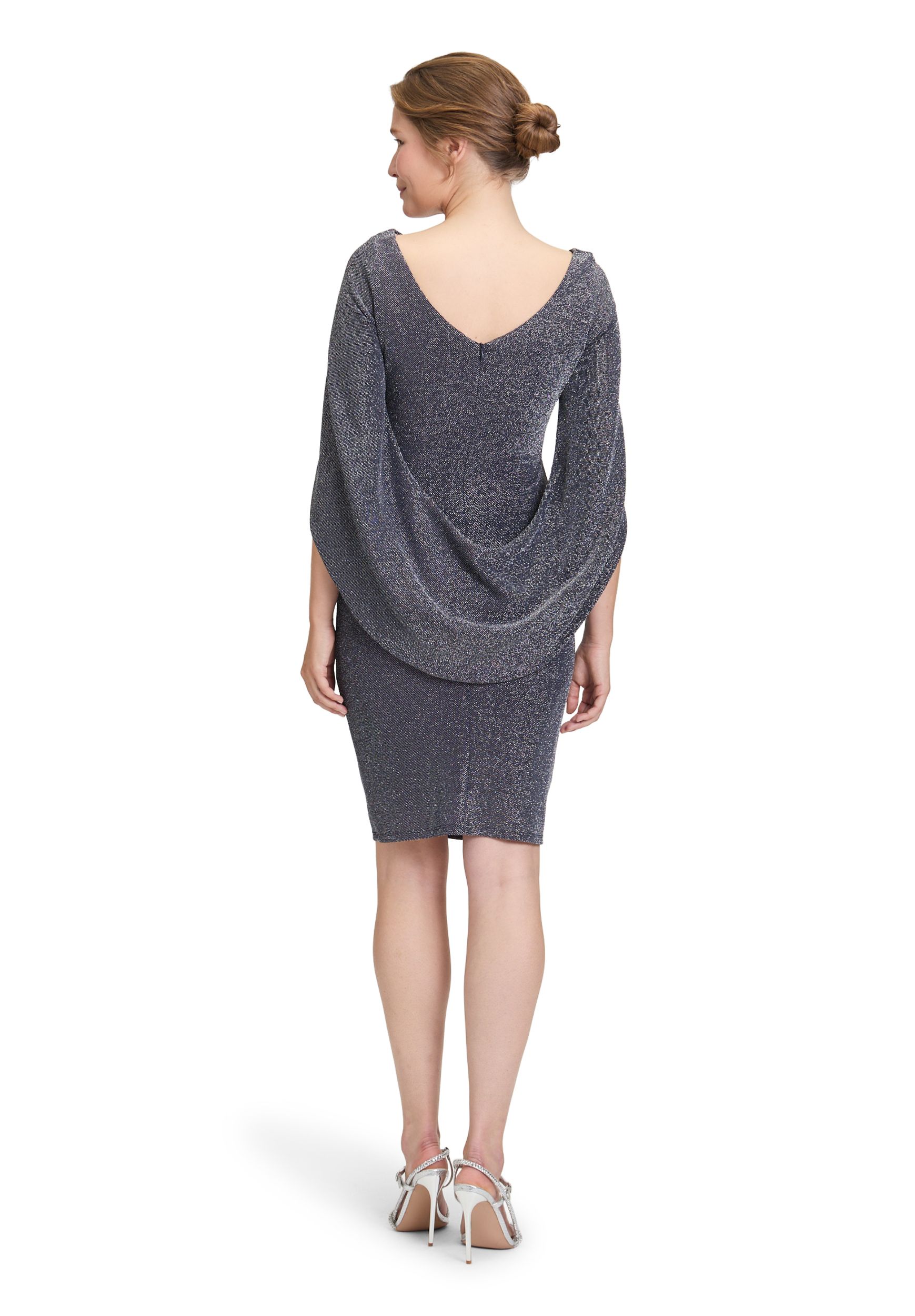 Vera Mont |  Vera Mont Kurzes Kleid  | 42 | dkl.blau silber