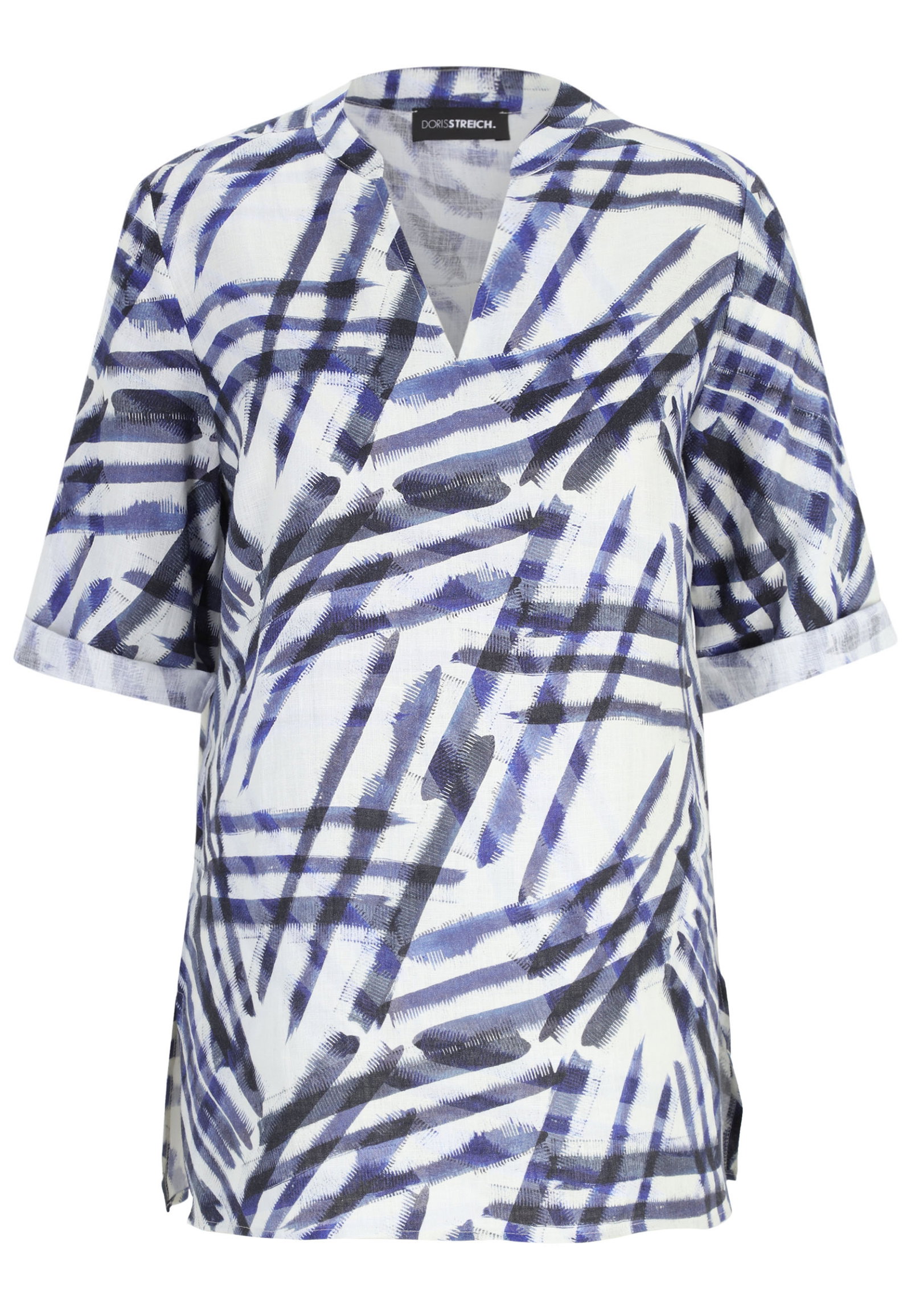Doris Streich Bluse aus softem Leinen mit Grafik-Print #1