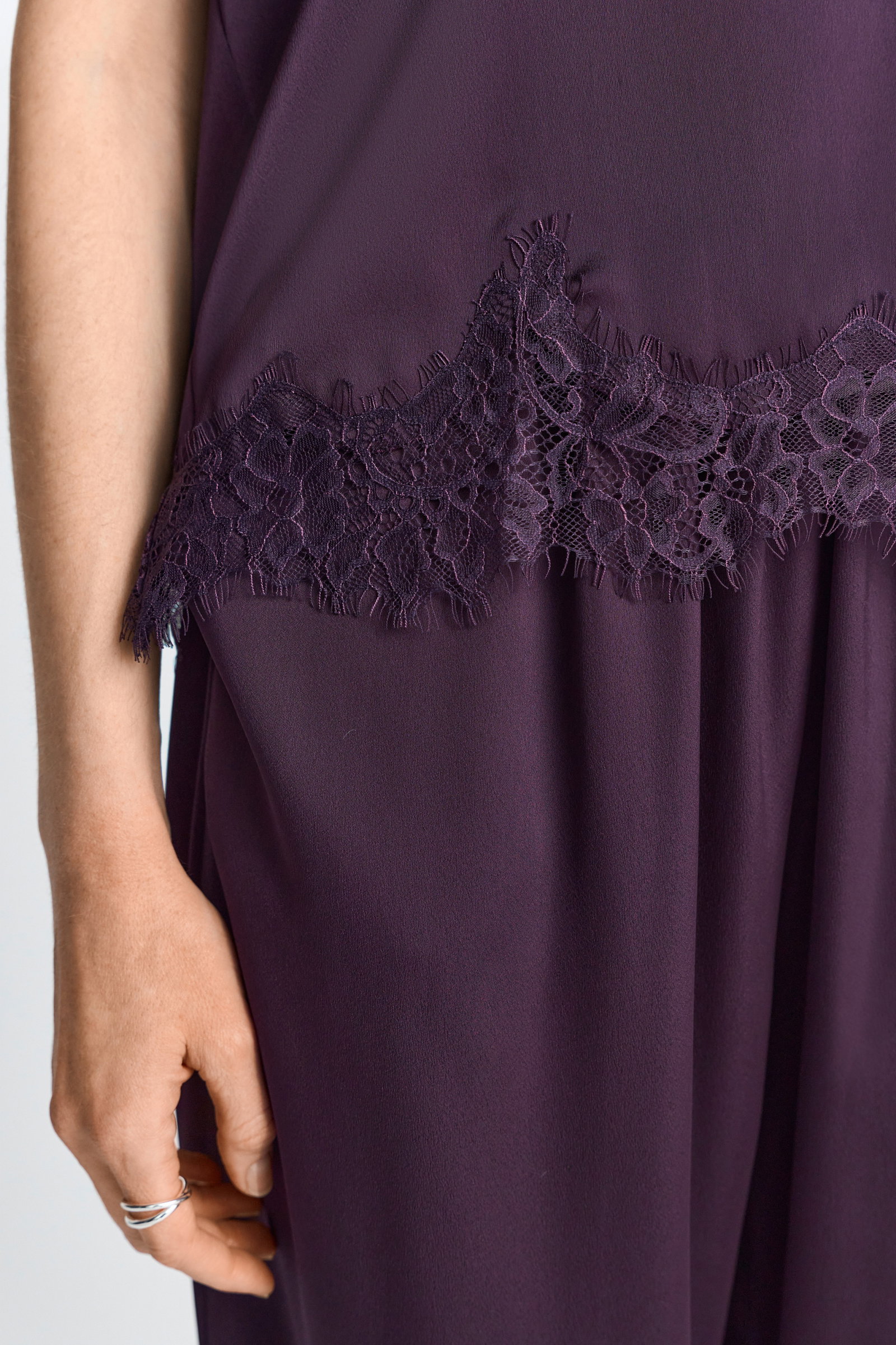 Satin Top with Lace, mulberry #5