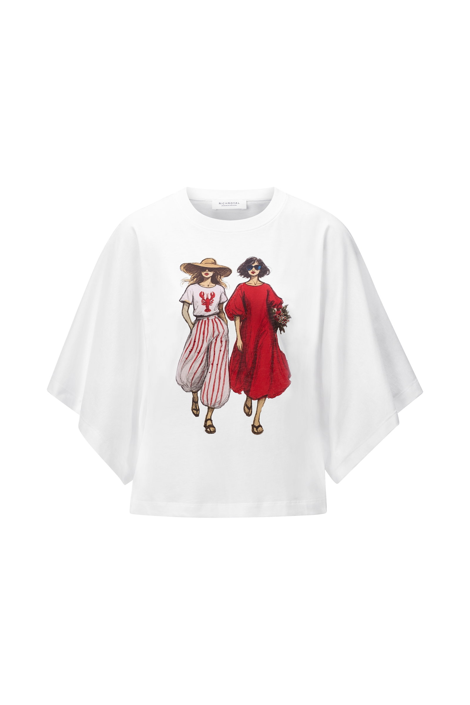 Wide Fit T-Shirt with Dolman Sleeve, white #1