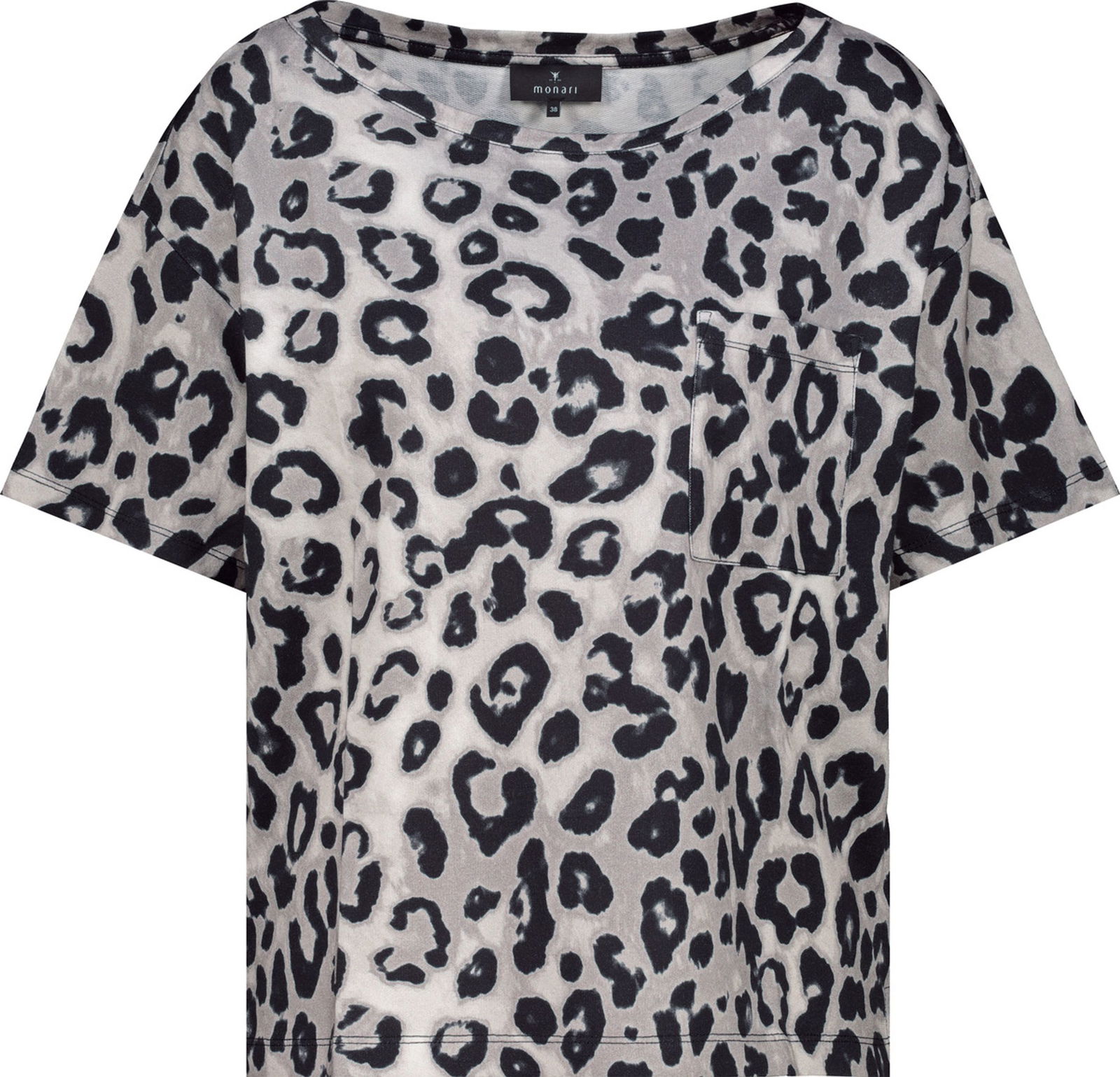 Monari | T-ShirtT-Shirt, greige gemustert | 46 | light sand ringel