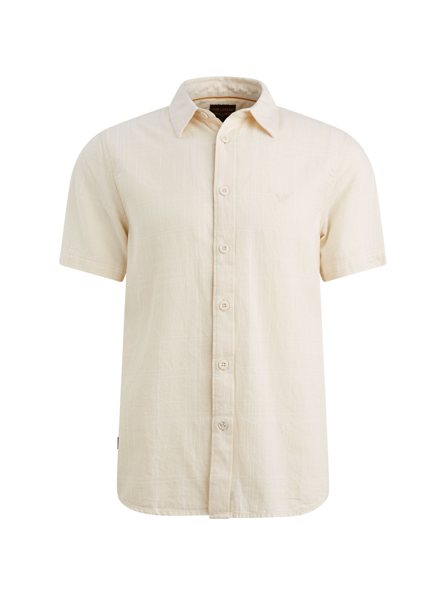Short Sleeve Shirt Slubgrid, Bone White #1