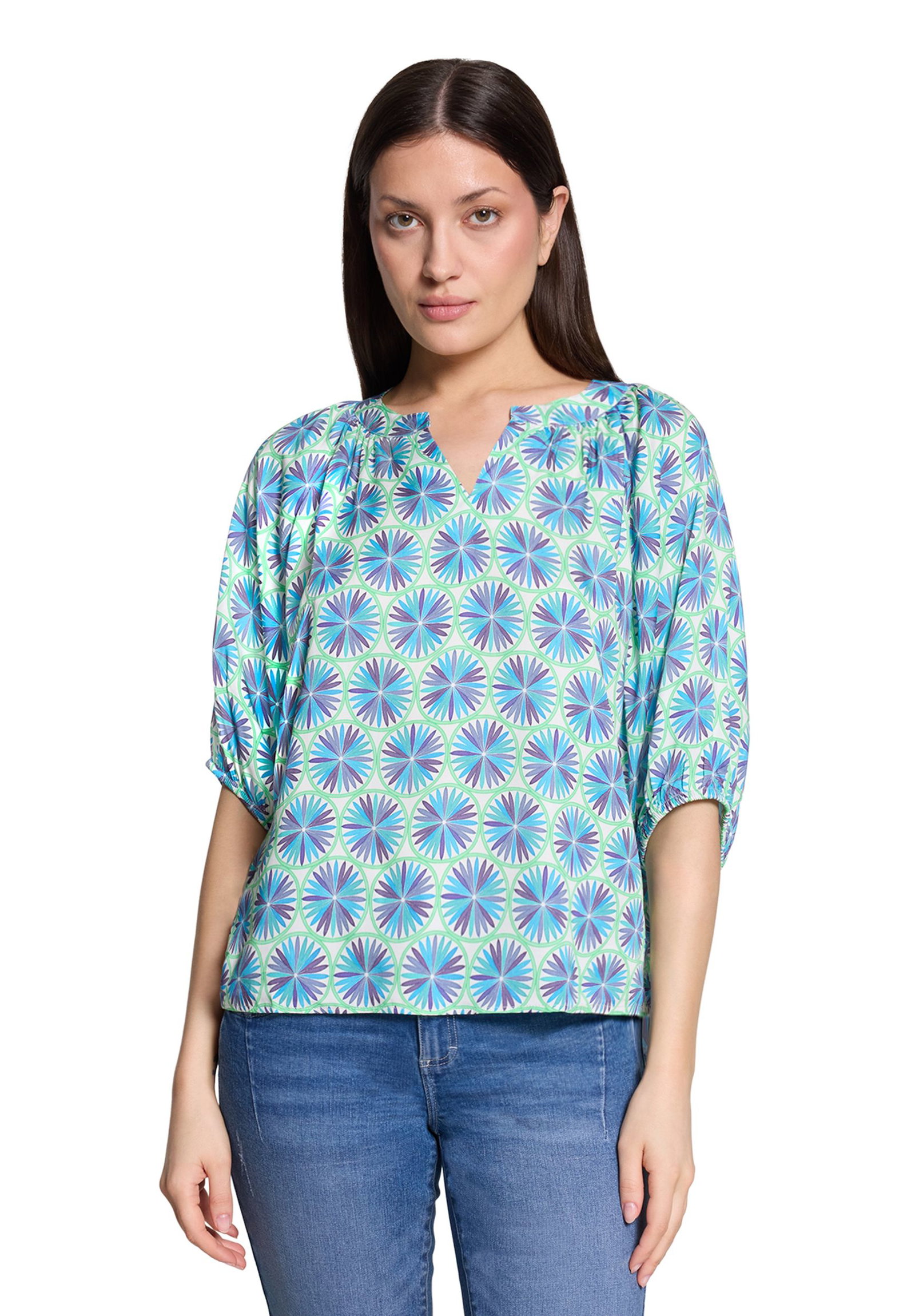 Cartoon |  Cartoon Druckbluse  | 46 | green/blue