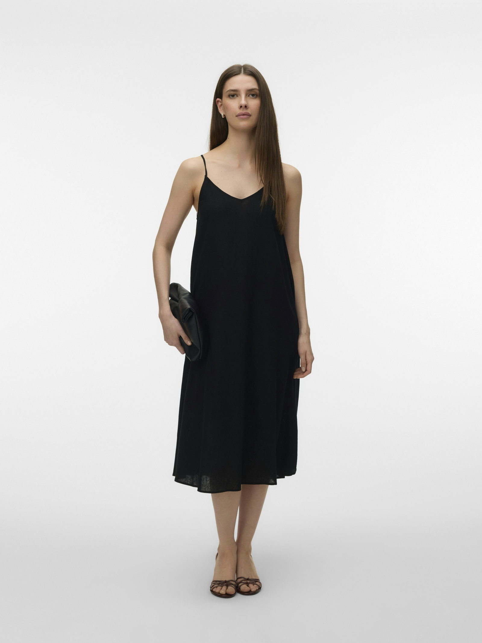 VMJESMILO CALF SINGLET DRESS WVN NO, Black #3