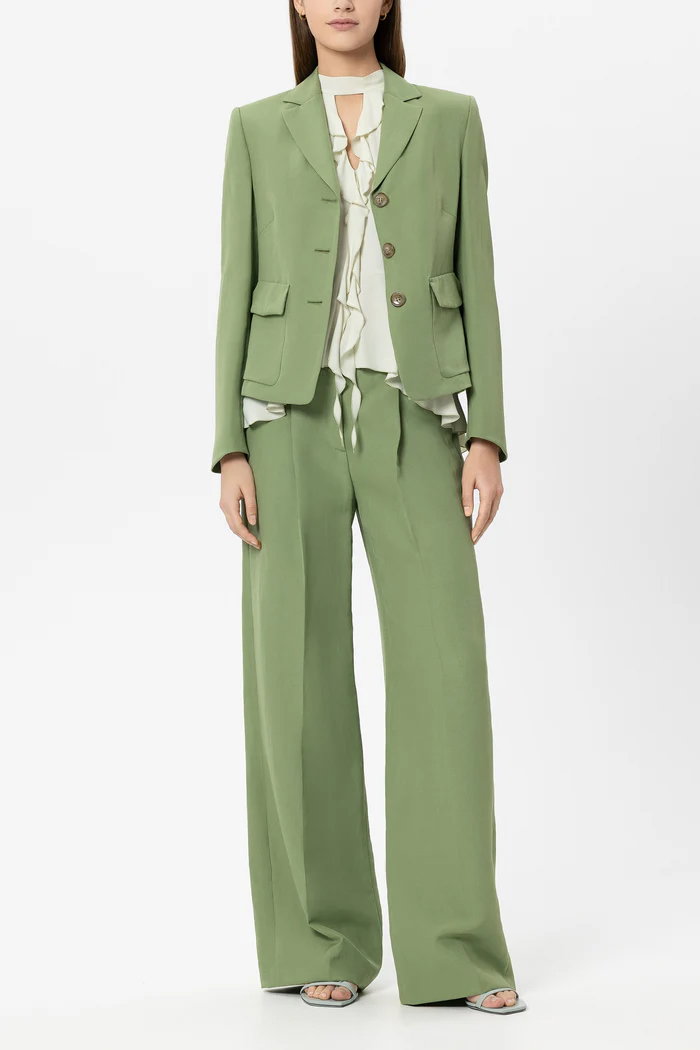 Luisa Cerano Blazer aus Leinen-Mix, moss green #1