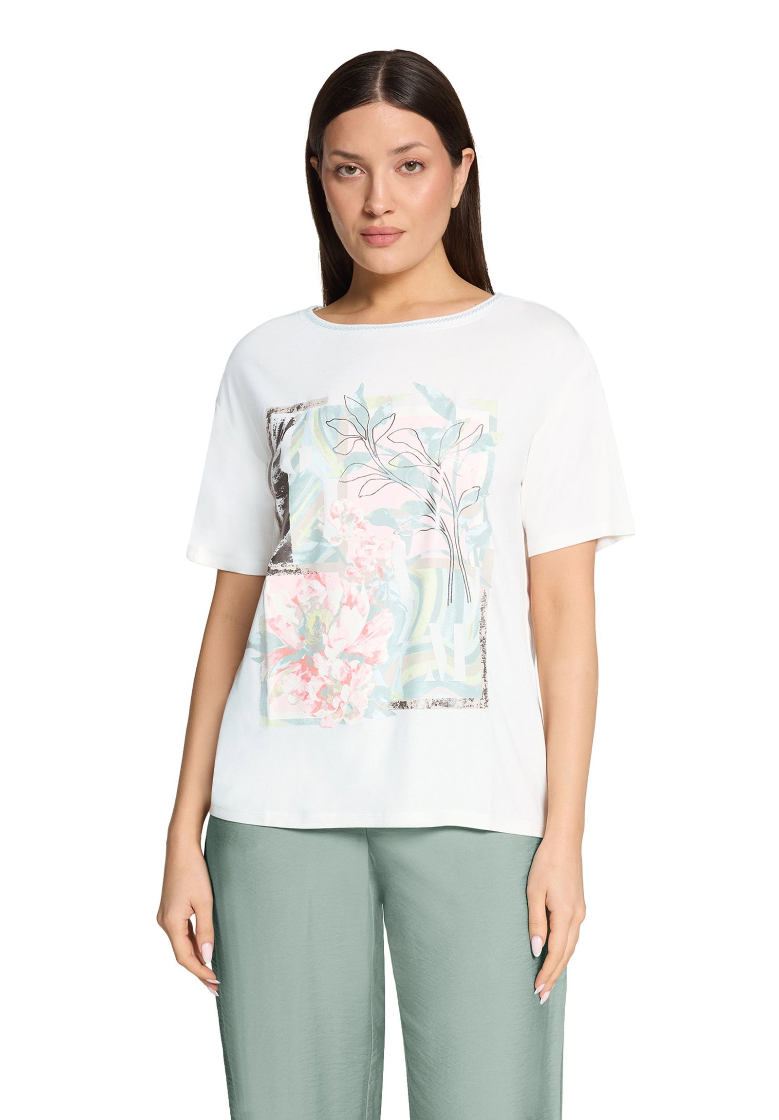 Betty Barclay |  Printshirt | 38 | patch cream/green